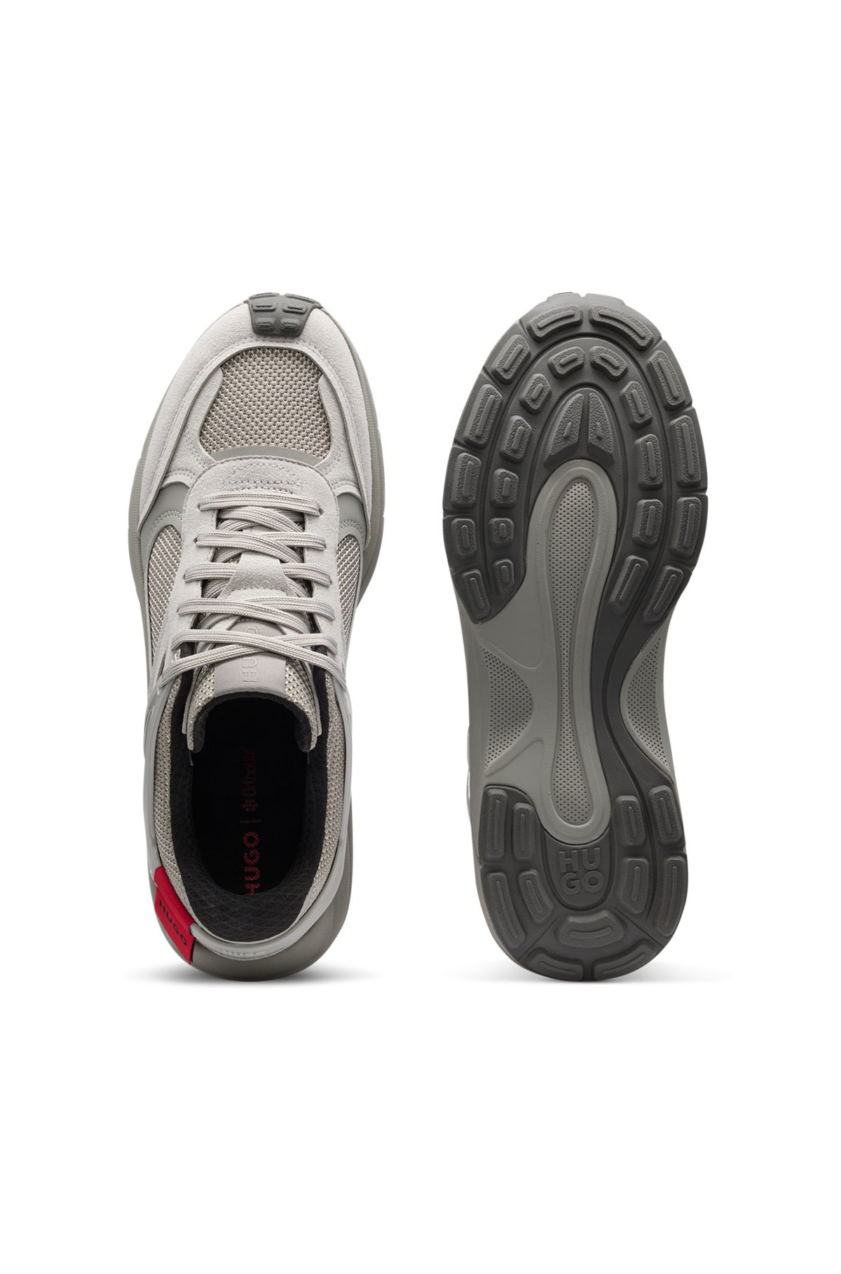 LOGO-SPOILER TRAINERS IN MESH AND FAUX SUEDE - 4