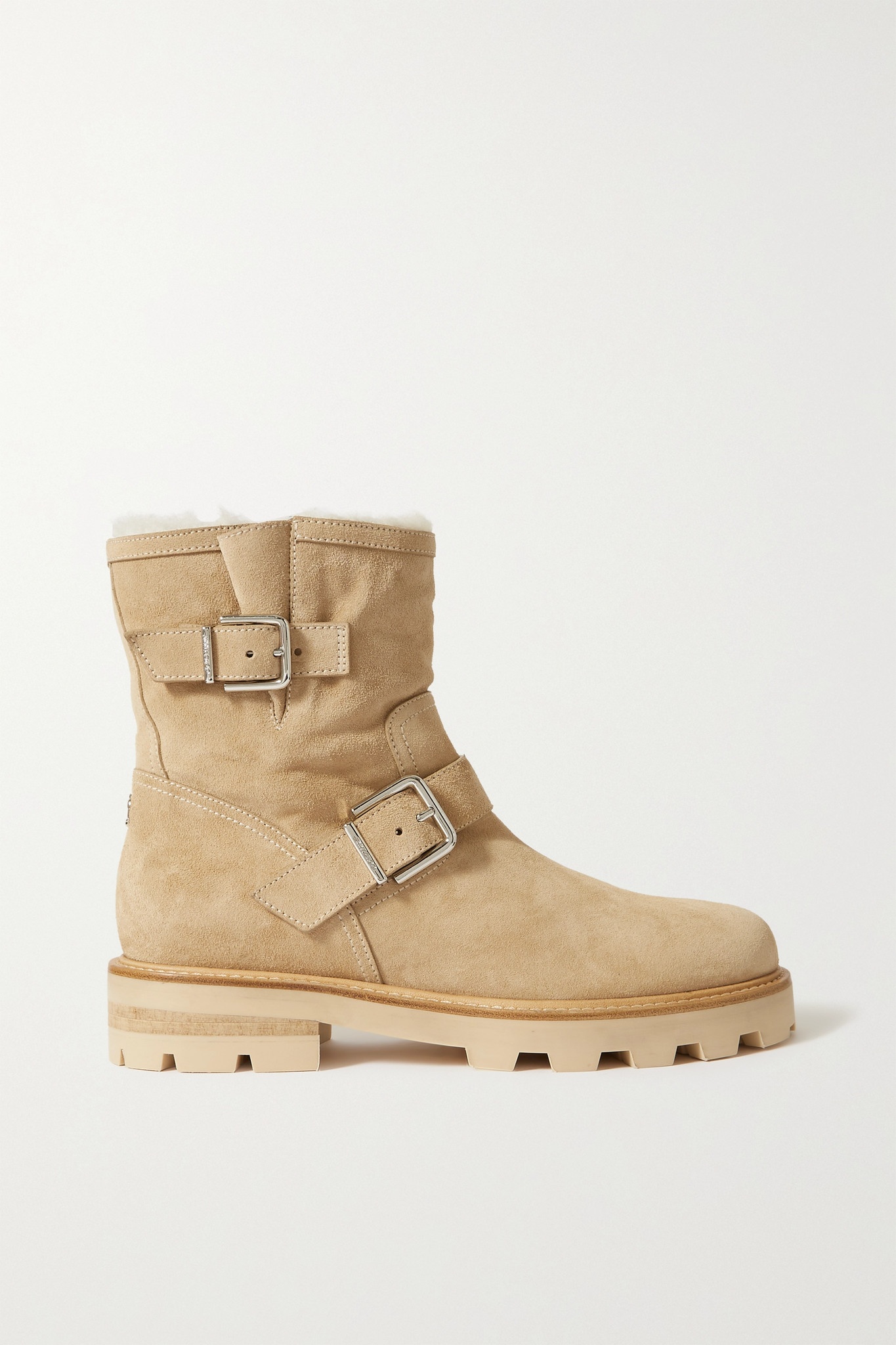 Youth II 40 buckled shearling-lined suede ankle boots - 1