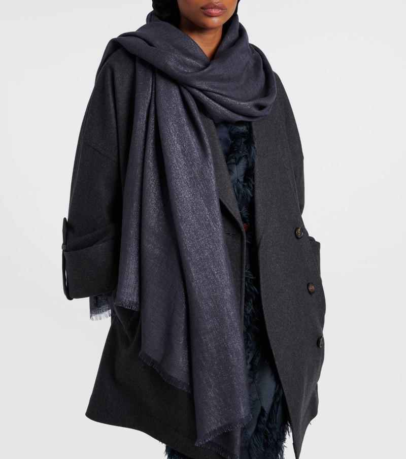 Brunello Cucinelli Cashmere and silk-blend scarf outlook