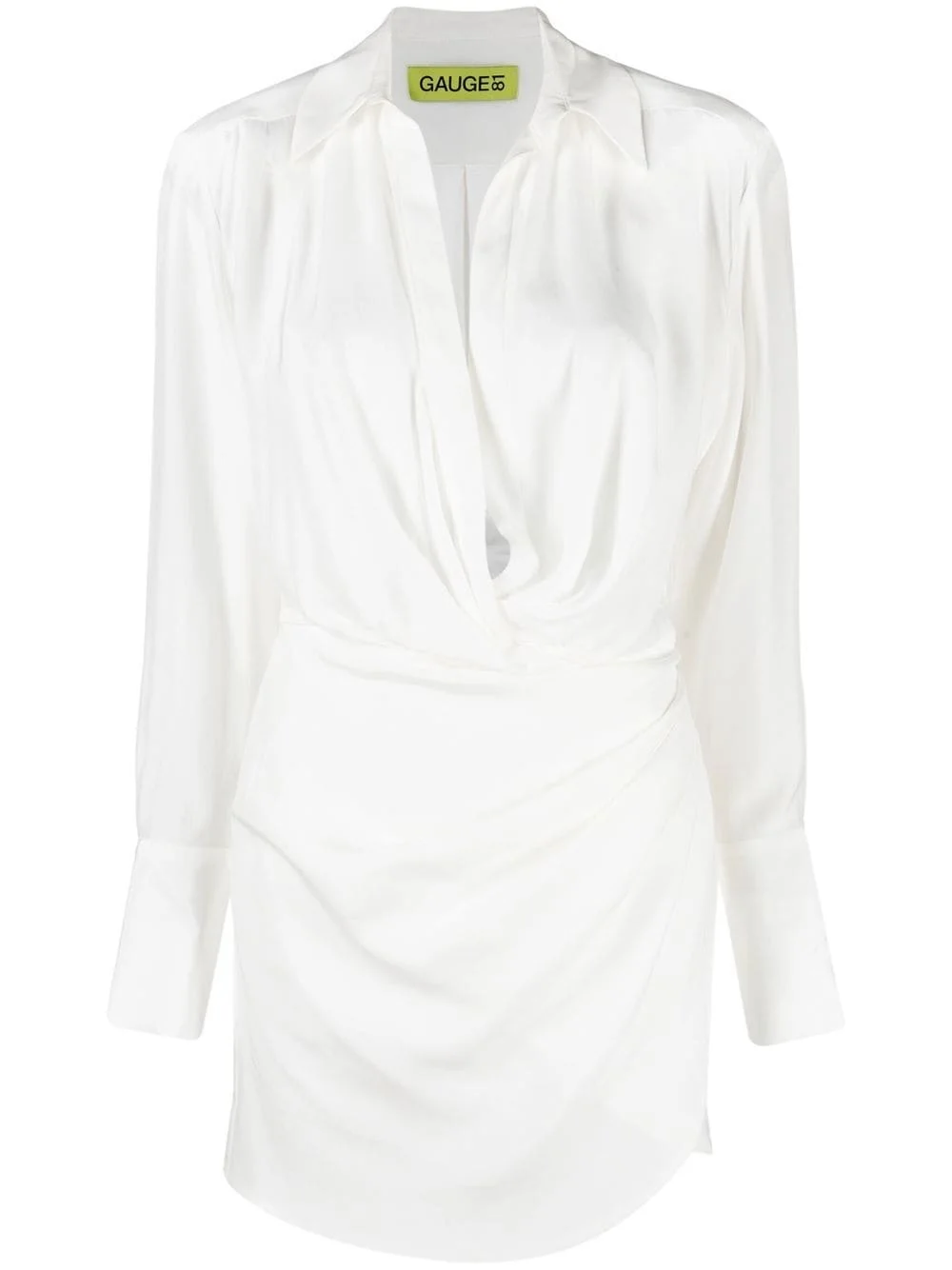 silk open-neck shirt dress - 1