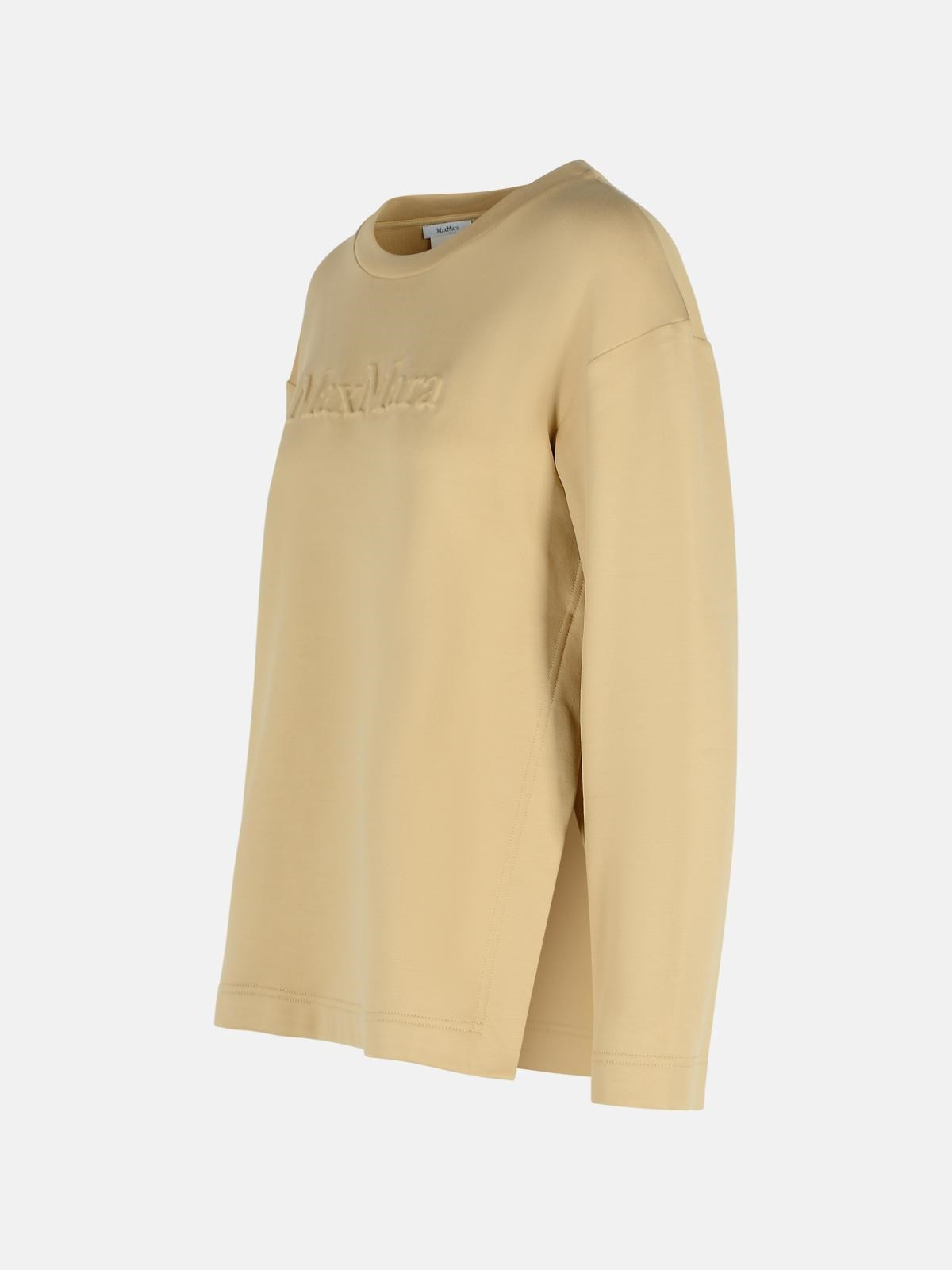 'BERMA' SWEATSHIRT IN SILK AND CARAMEL COTTON - 2