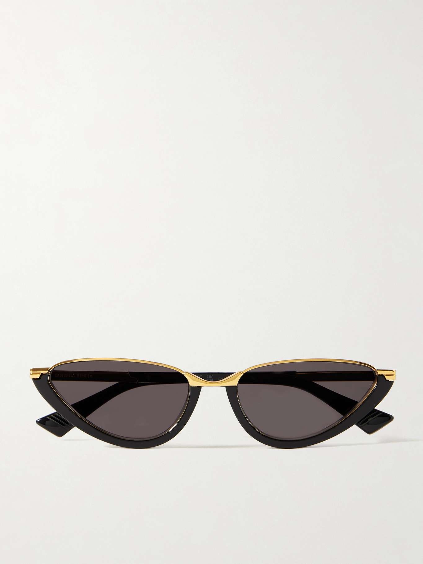 Cat-eye acetate and gold-tone sunglasses Black - 1