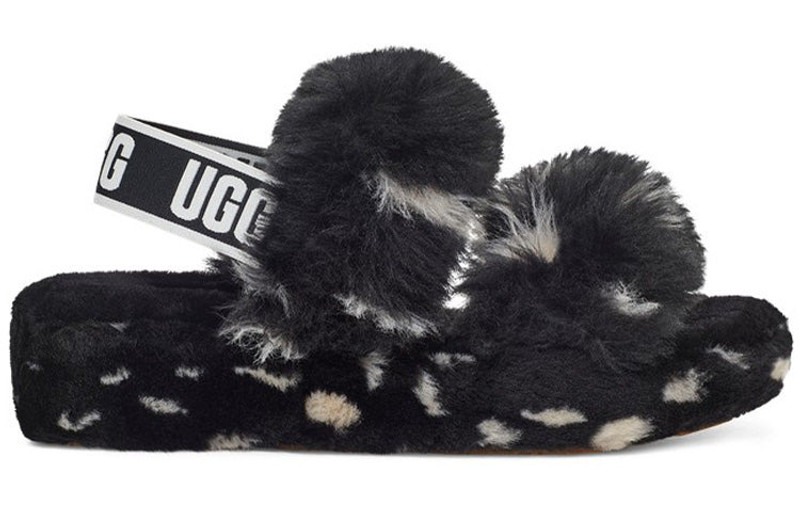 (WMNS) UGG OH Yeah Spots Sandals Black 1118165-BLK 2