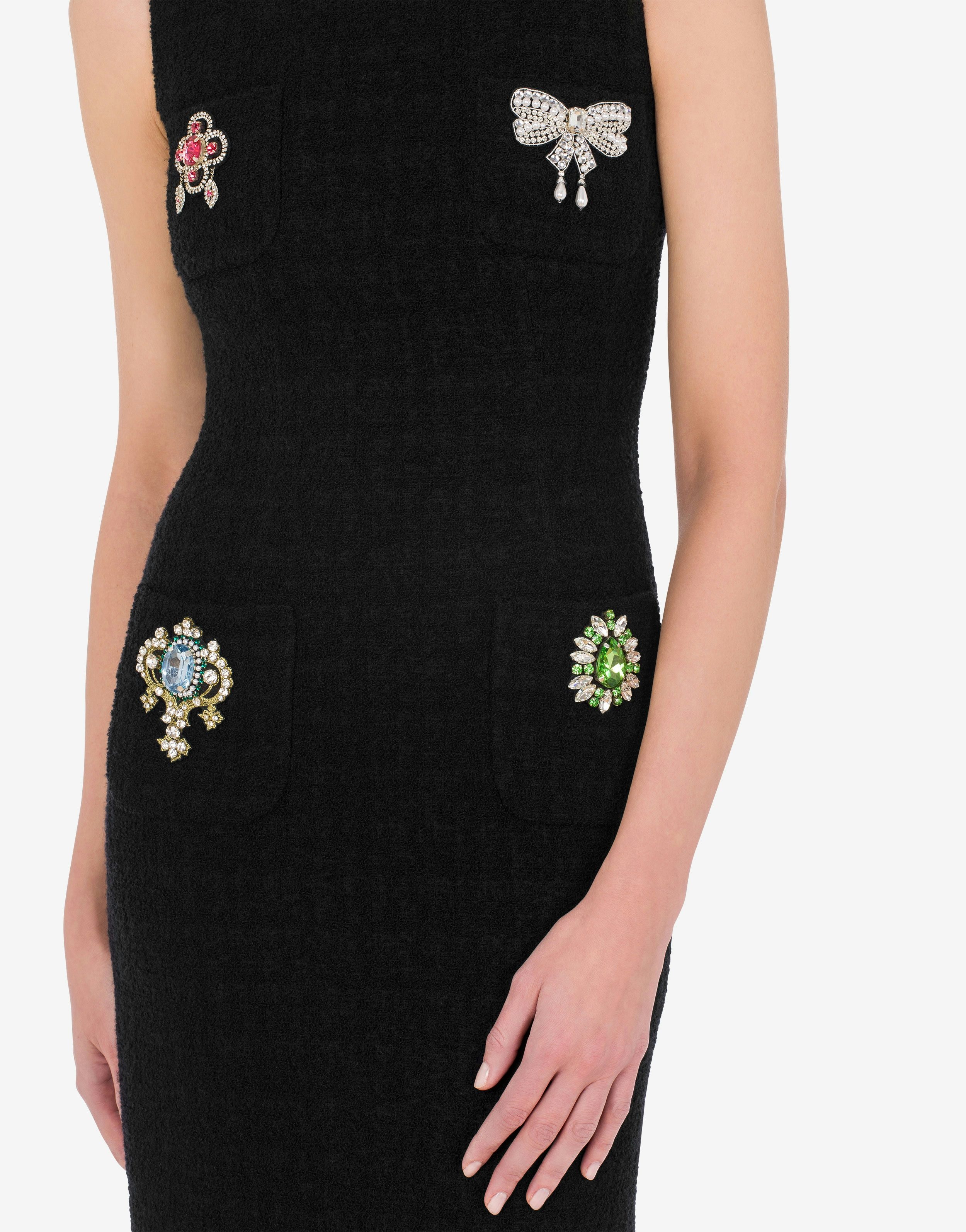 JEWEL DETAILS BOUCLÉ DRESS - 4