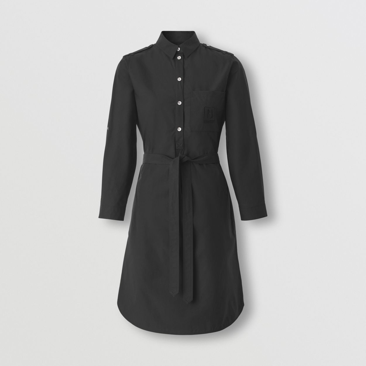 Letter Graphic Cotton Poplin Shirt Dress - 1