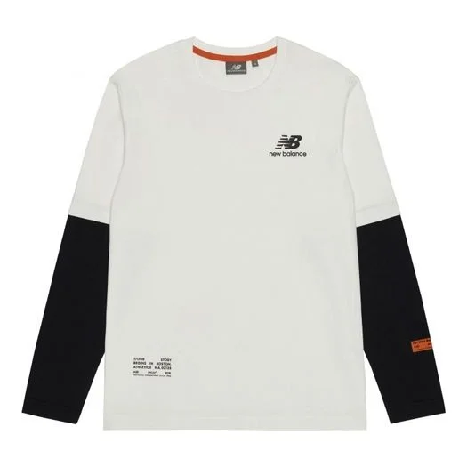 New Balance Colorblock Casual Long Sleeves Pullover Couple Style White NDA34013-IV - 1