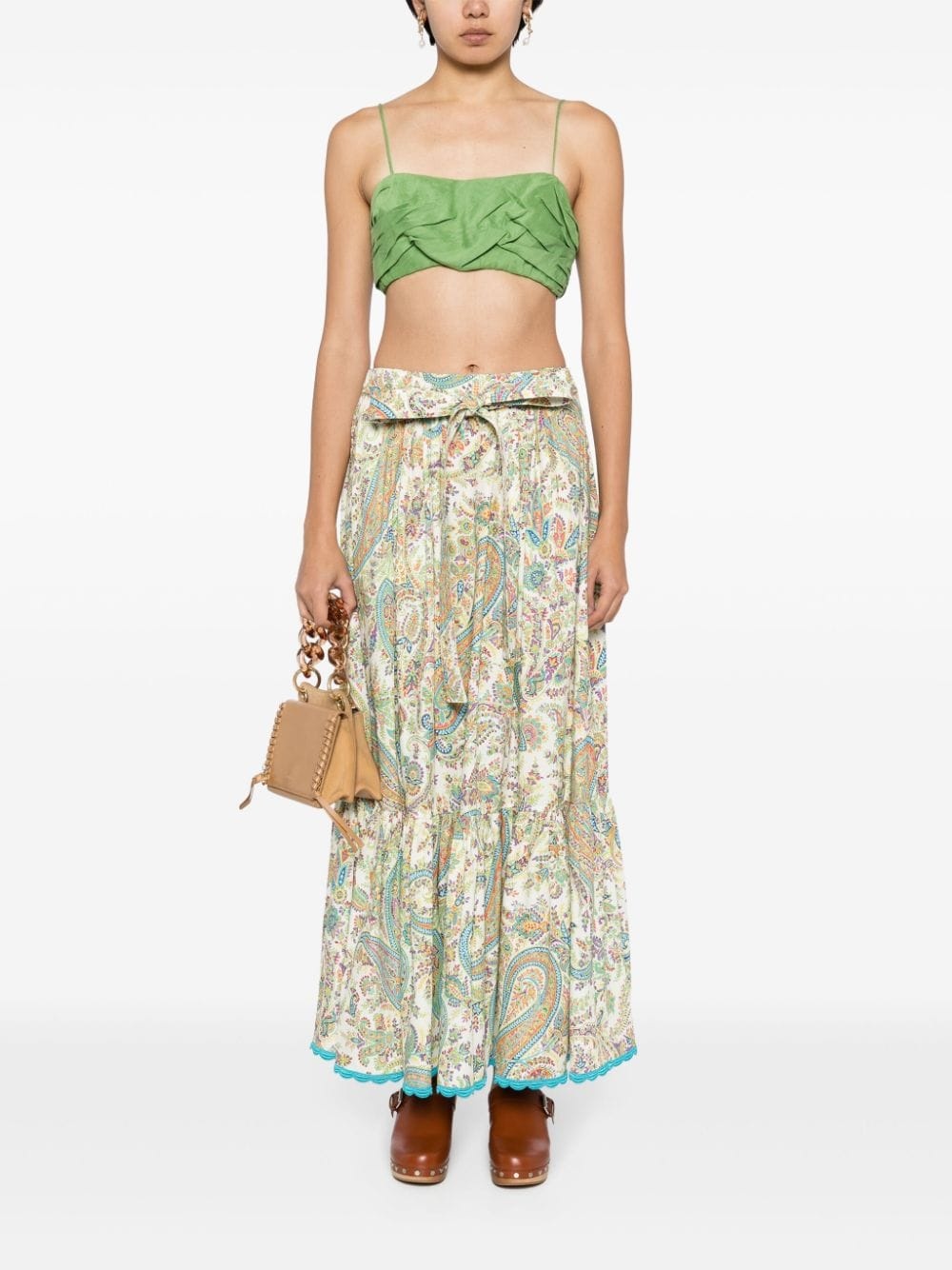 paisley-print cotton skirt - 2