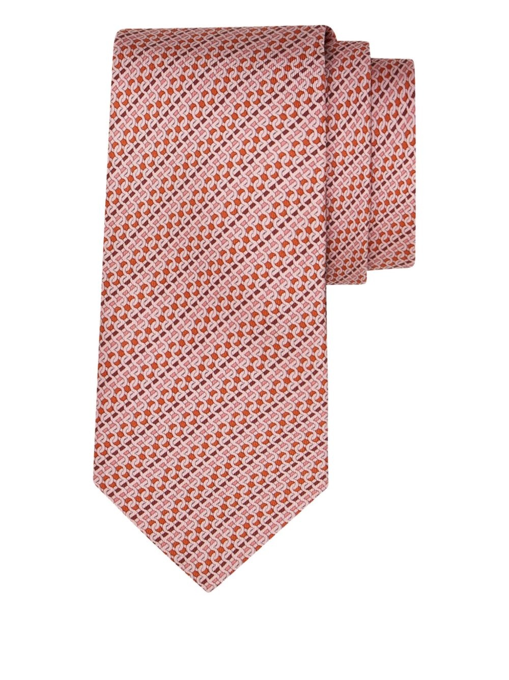patterned silk tie - 1