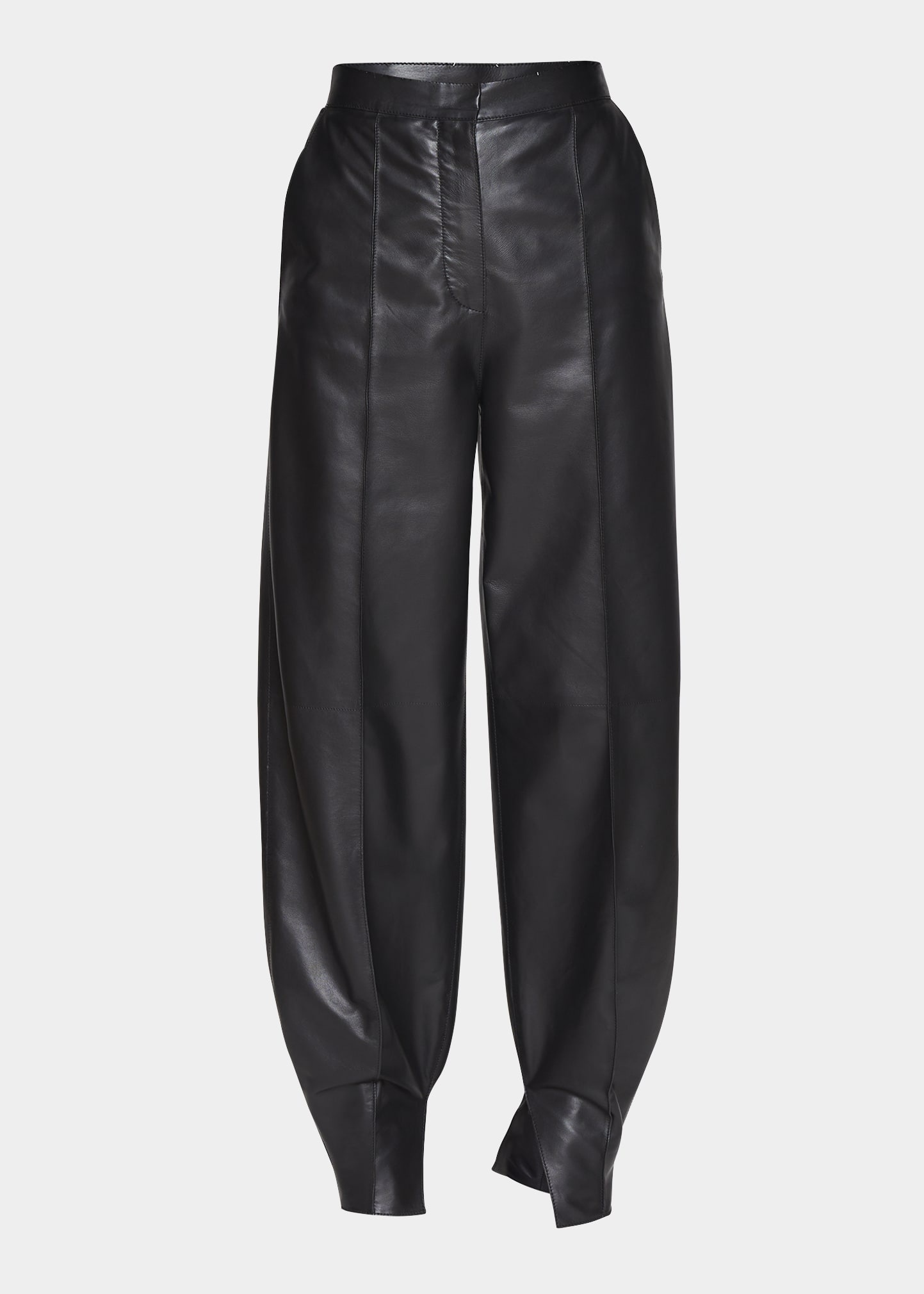 Lambskin Leather Balloon Trousers - 1