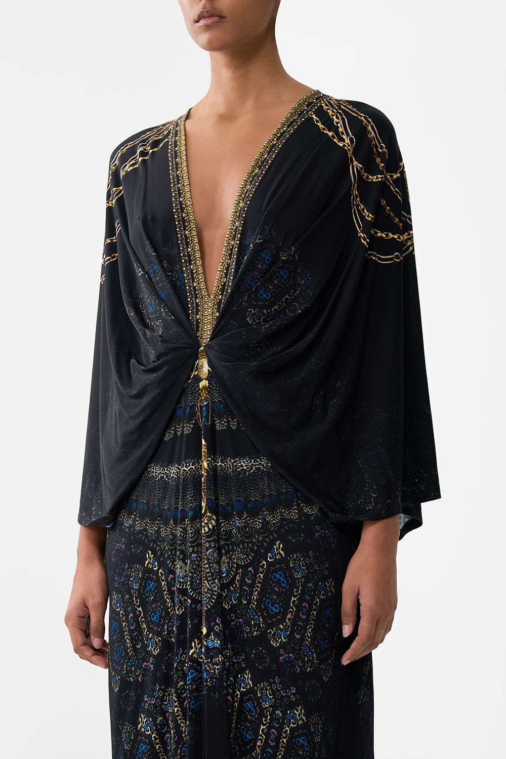 TUCK FRONT JERSEY DRESS - 5