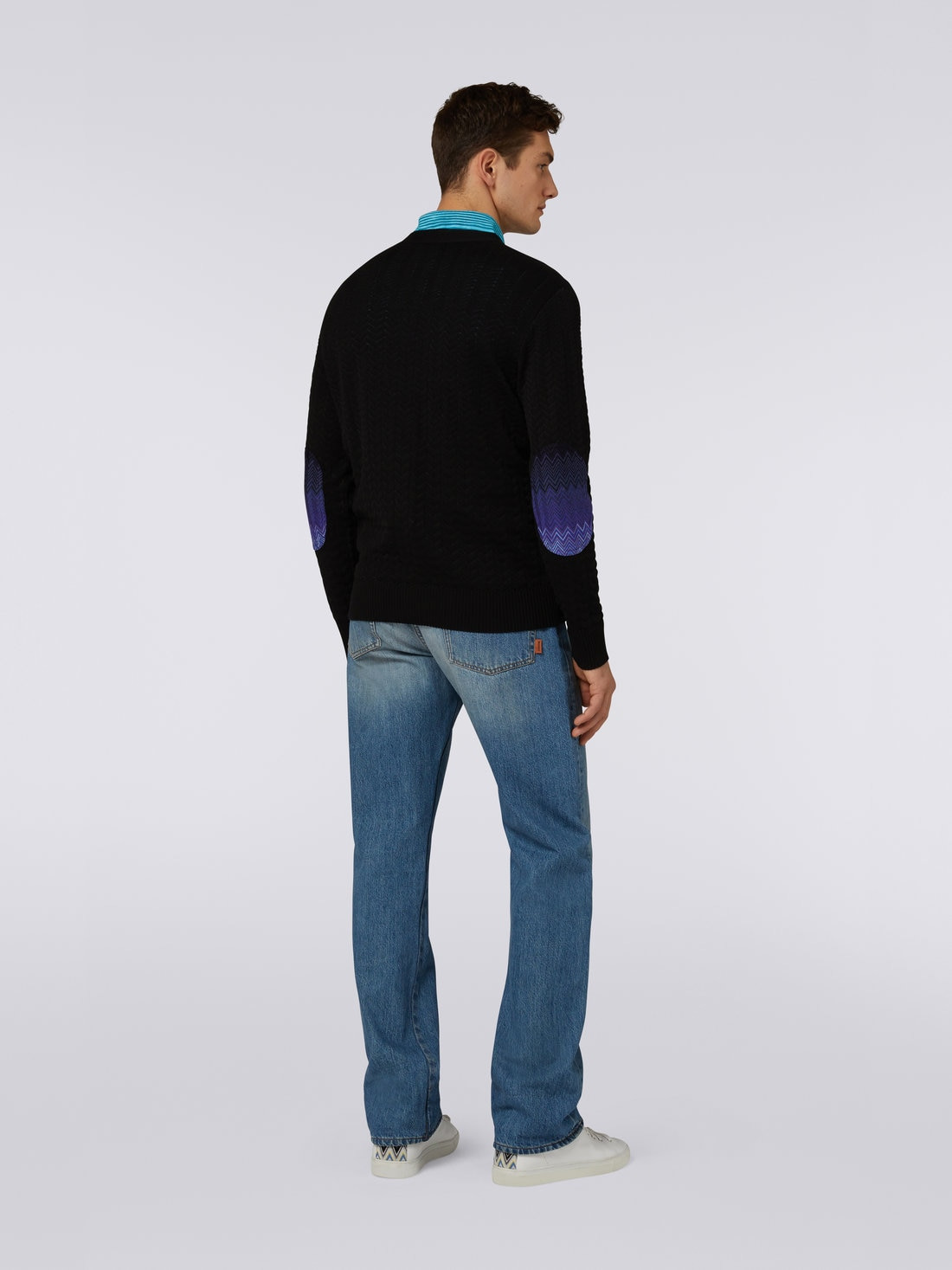 Cotton cardigan with multicoloured patches - 4
