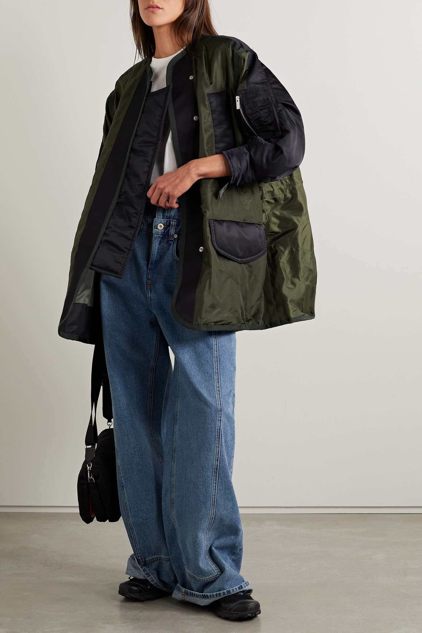 sacai Rip Stop Mix Coat-