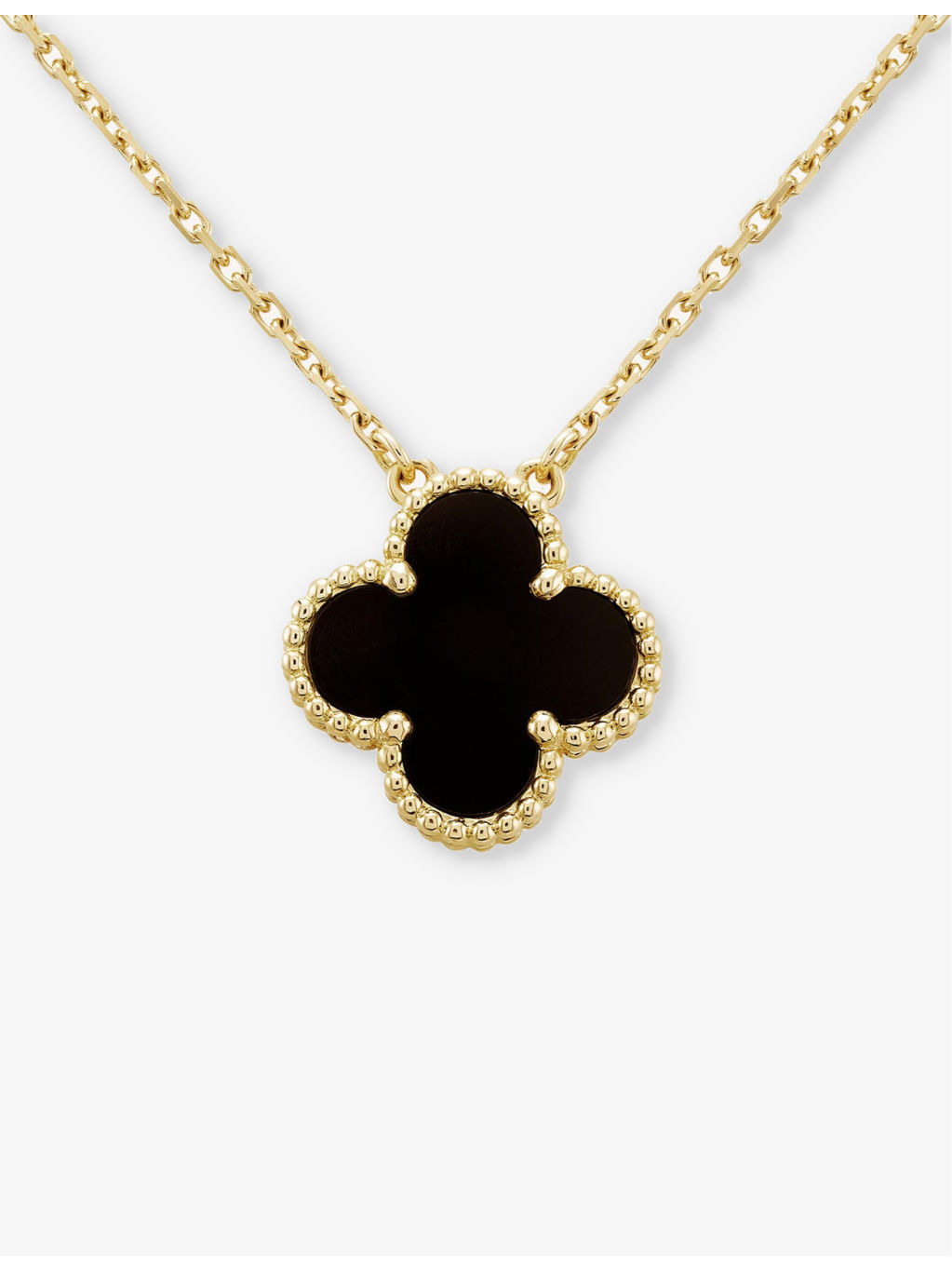 Vintage Alhambra gold and onyx pendant - 2