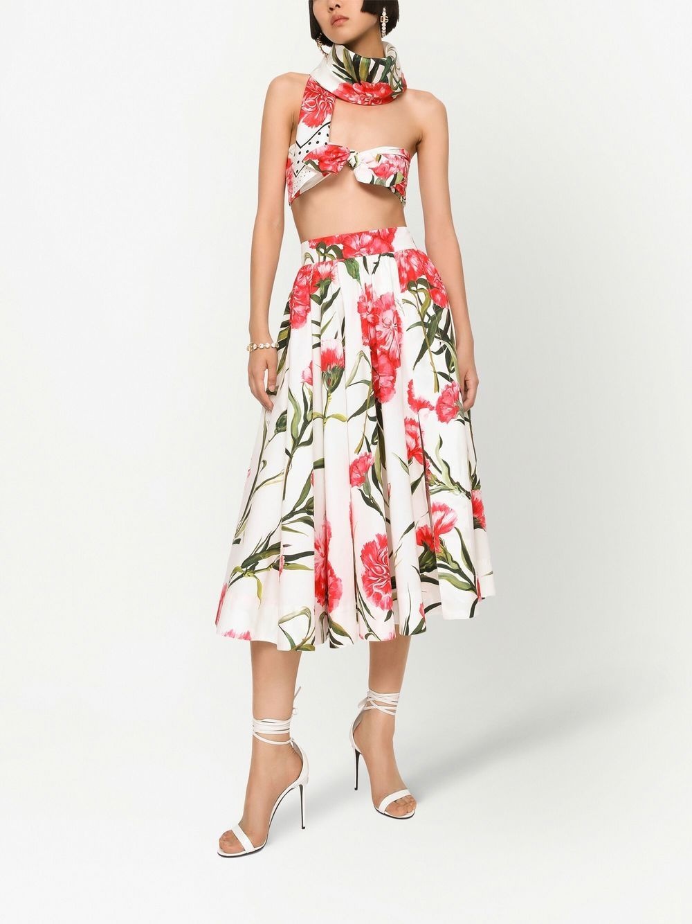 floral-print silk scarf - 2