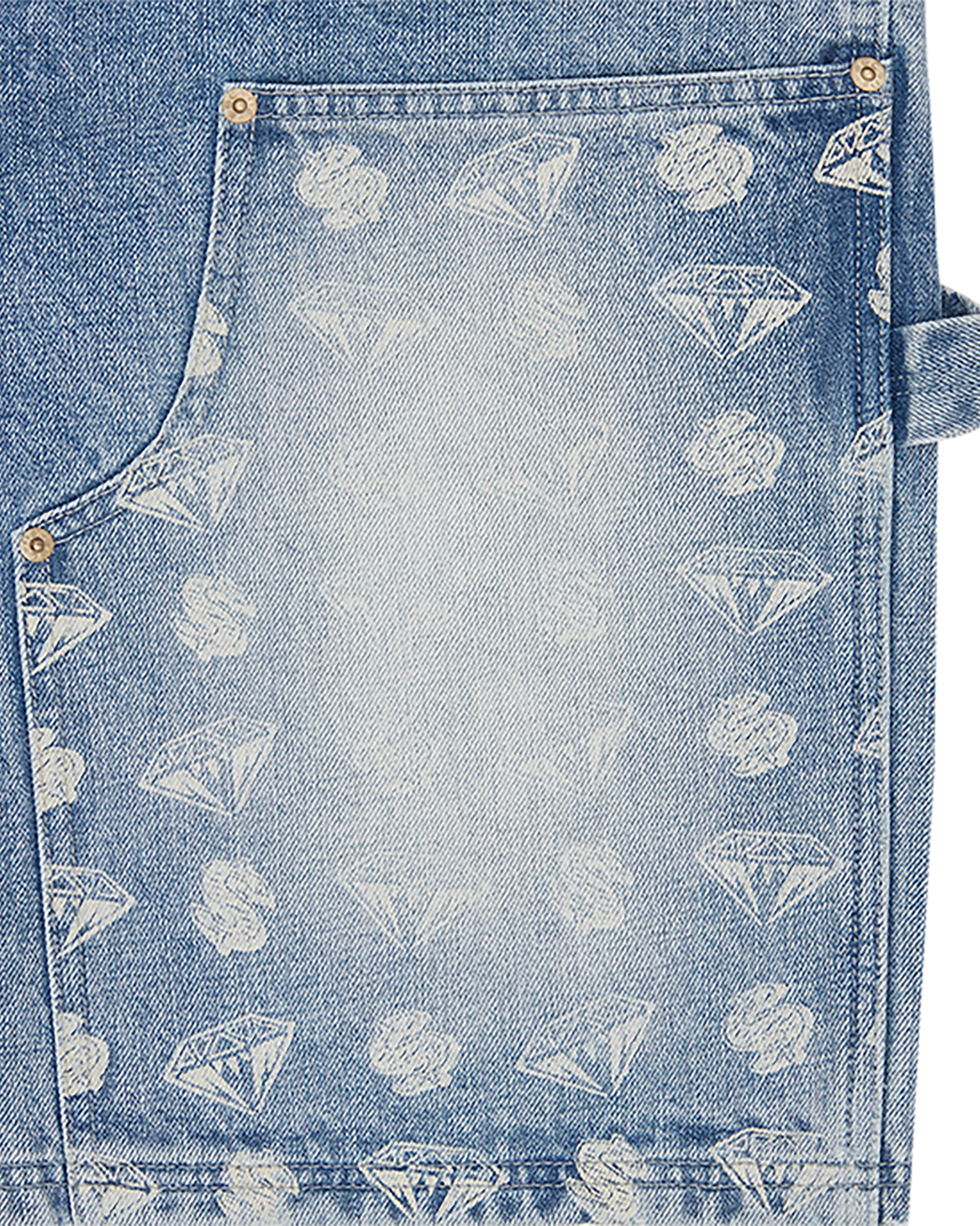 DIAMONDS & DOLLARS DENIM CARPENTER SHORT - 3