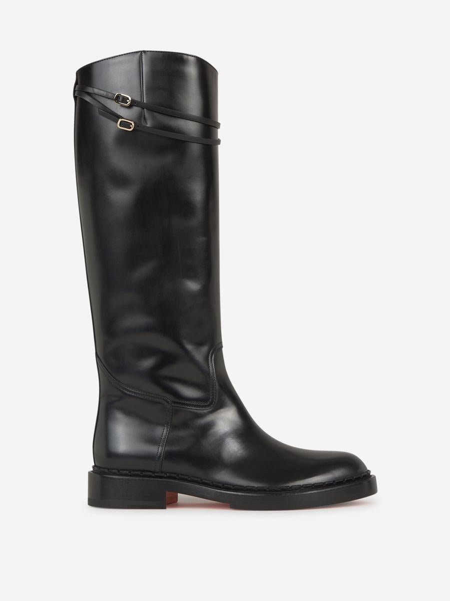 SANTONI LEATHER BOOTS - 1