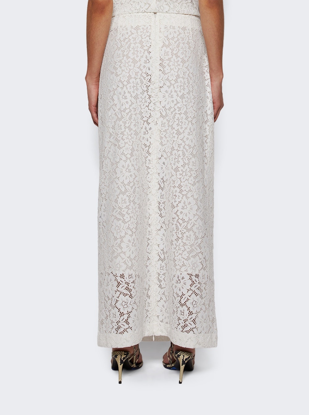 Jasmine Skirt In Stretch Lace Off White - 5
