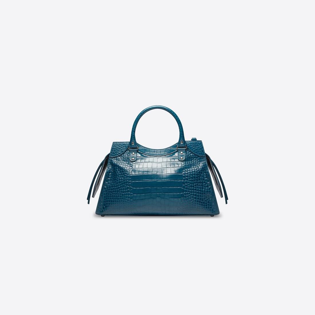 Men's Neo Classic Medium Handbag Crocodile Embossed in Blue - 4