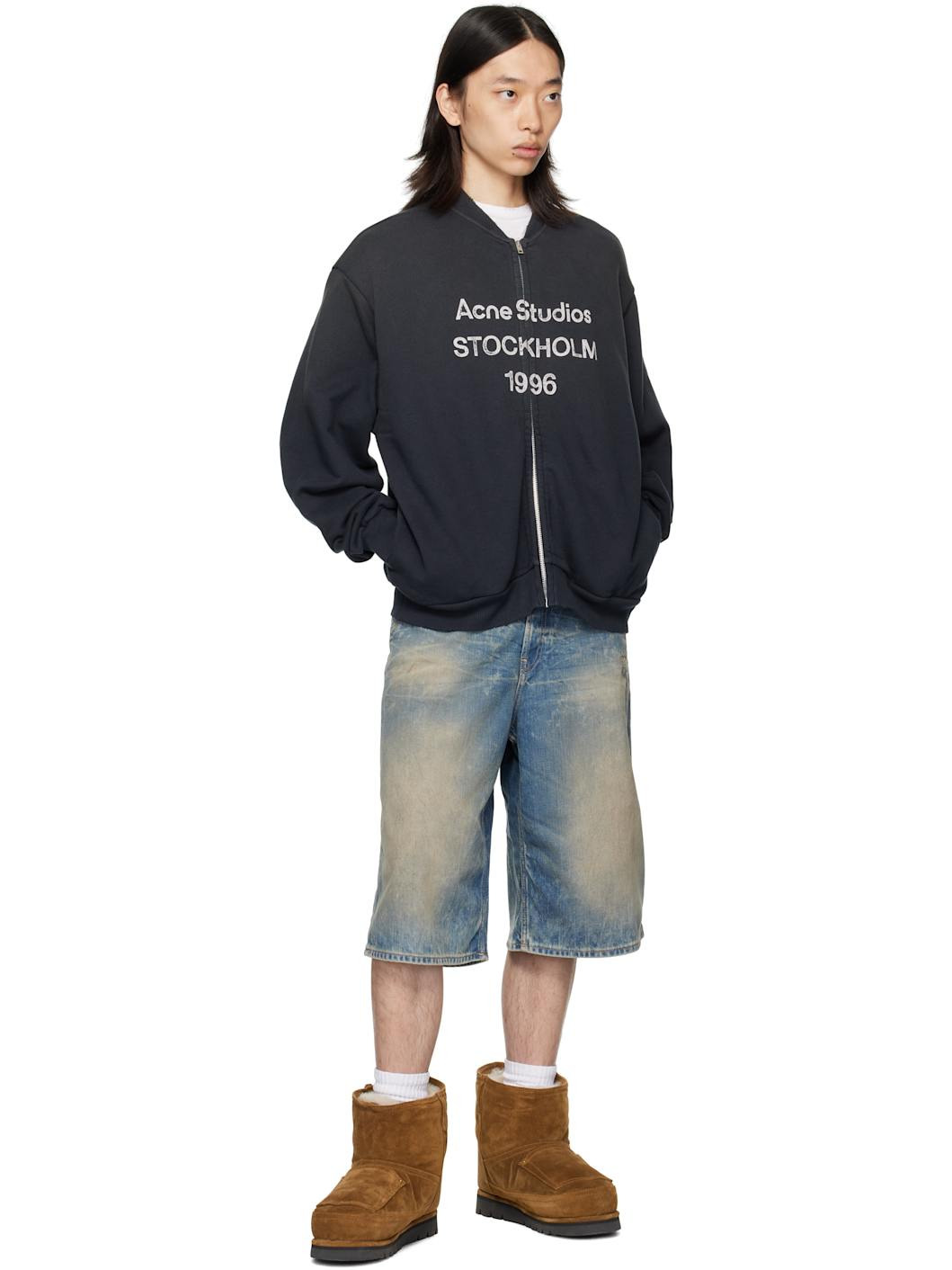 Black Zip Logo Sweatshirt - 4