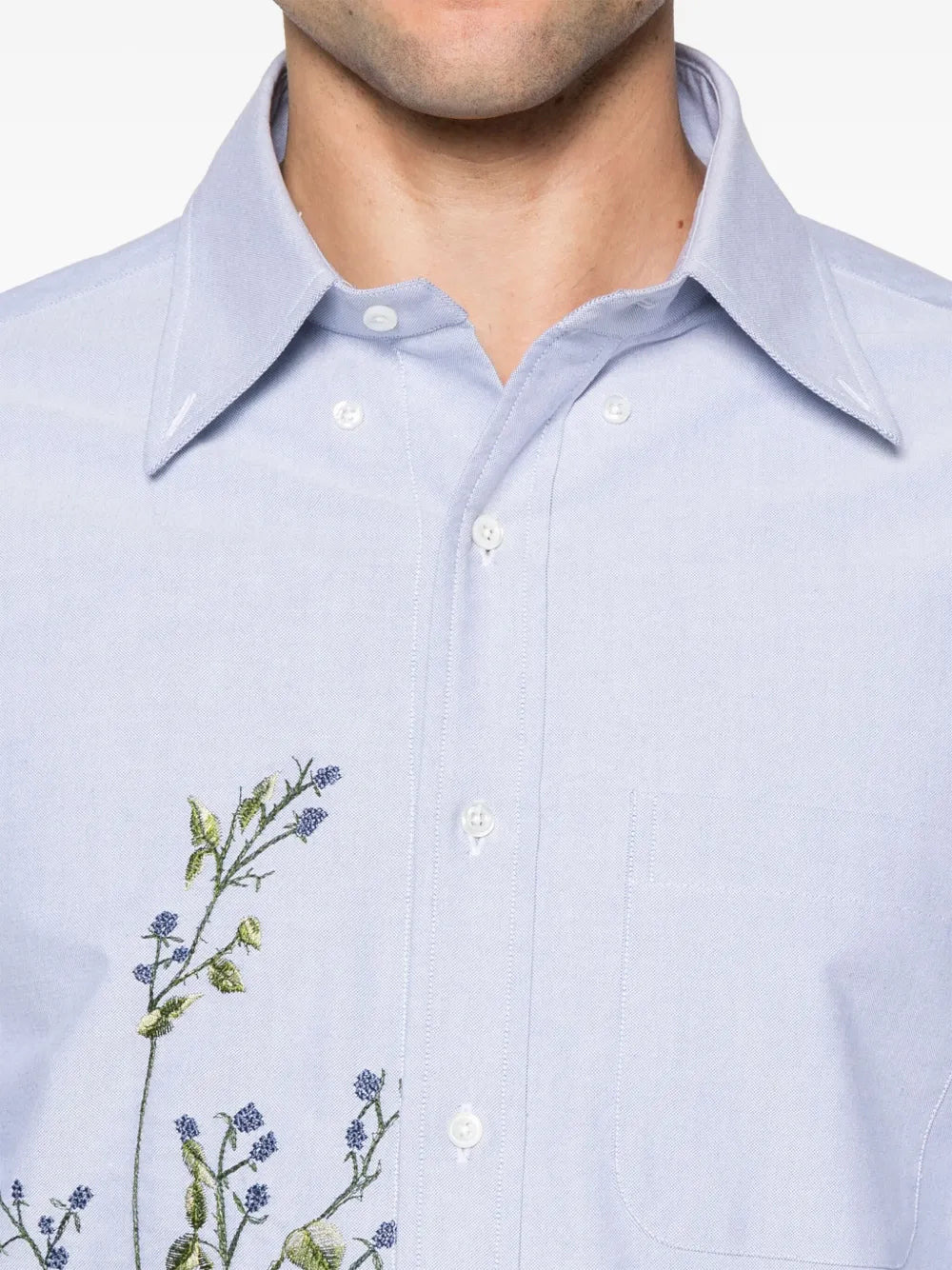 Goose Scenic Satin Stitch Oxford Shirt Men - 5