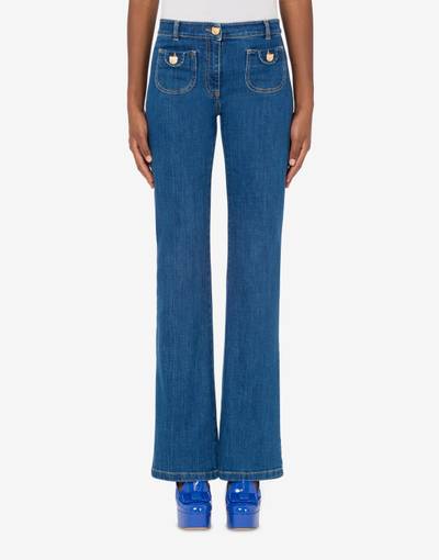 Moschino TEDDY BUTTONS STRETCH DENIM JEANS outlook