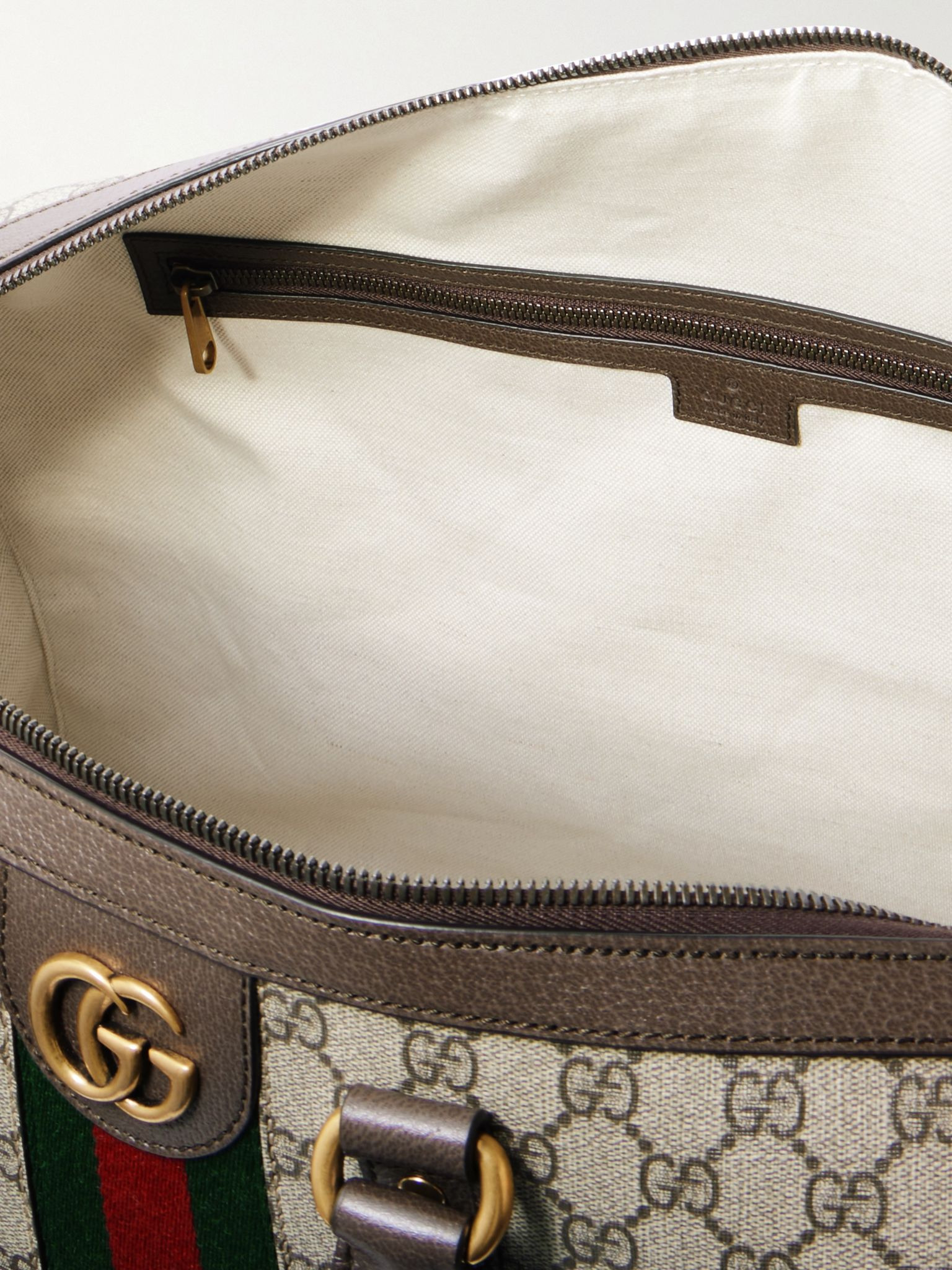 Savoy Large Full-Grain Leather-Trimmed Monogrammed Supreme Coated-Canvas Weekend Bag Brown - 5