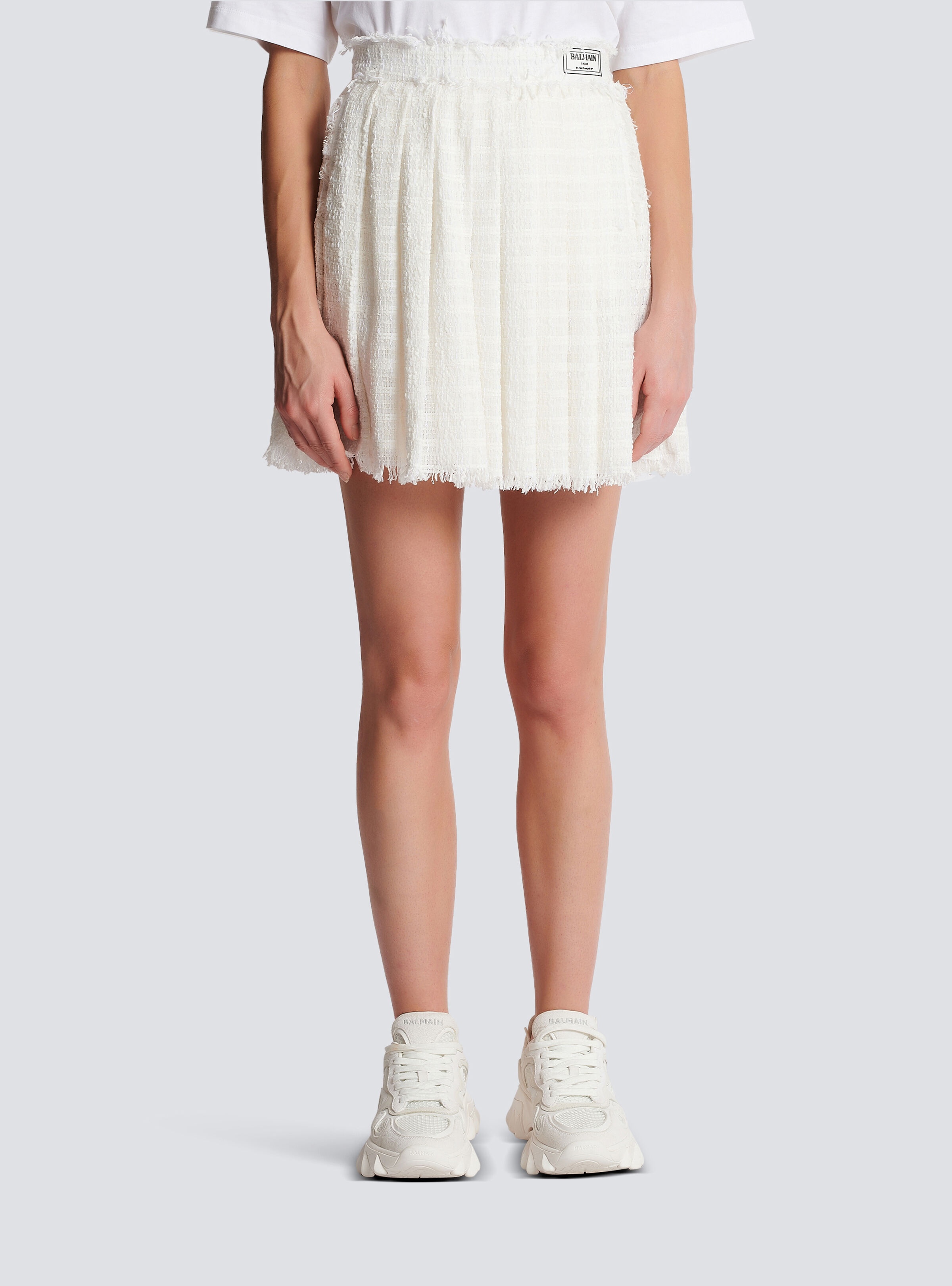 Fringed tweed skater skirt - 5