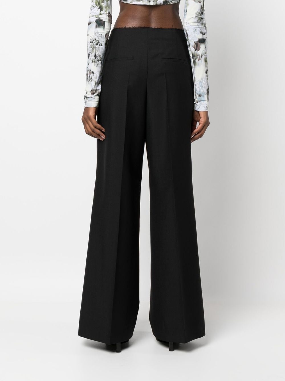 high-waisted flare-leg trousers - 4