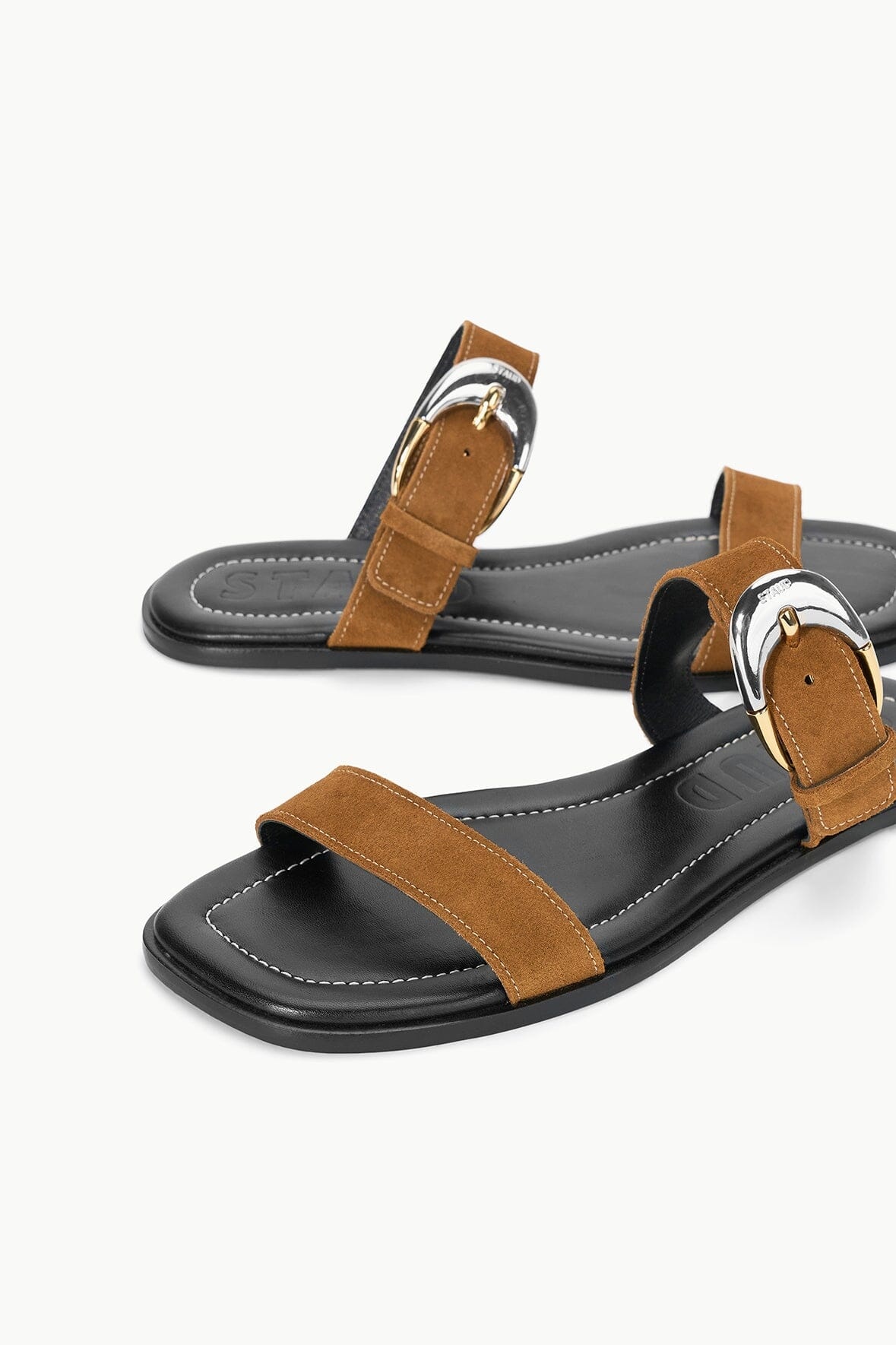 STAUD HARLOW FLAT SANDAL TAN - 5
