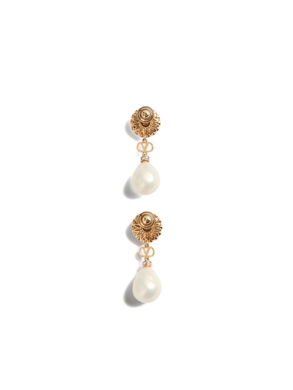 VLOGO SIGNATURE EARRINGS IN METAL, ENAMEL, PEARLS AND CRYSTALS - 5