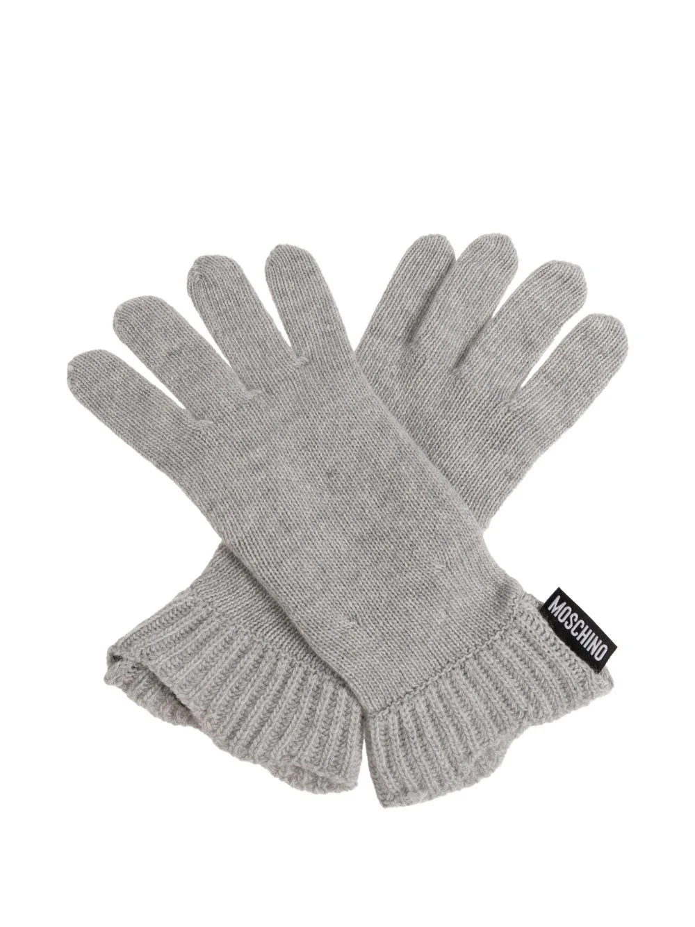 logo-patch ribbed-cuff gloves - 1