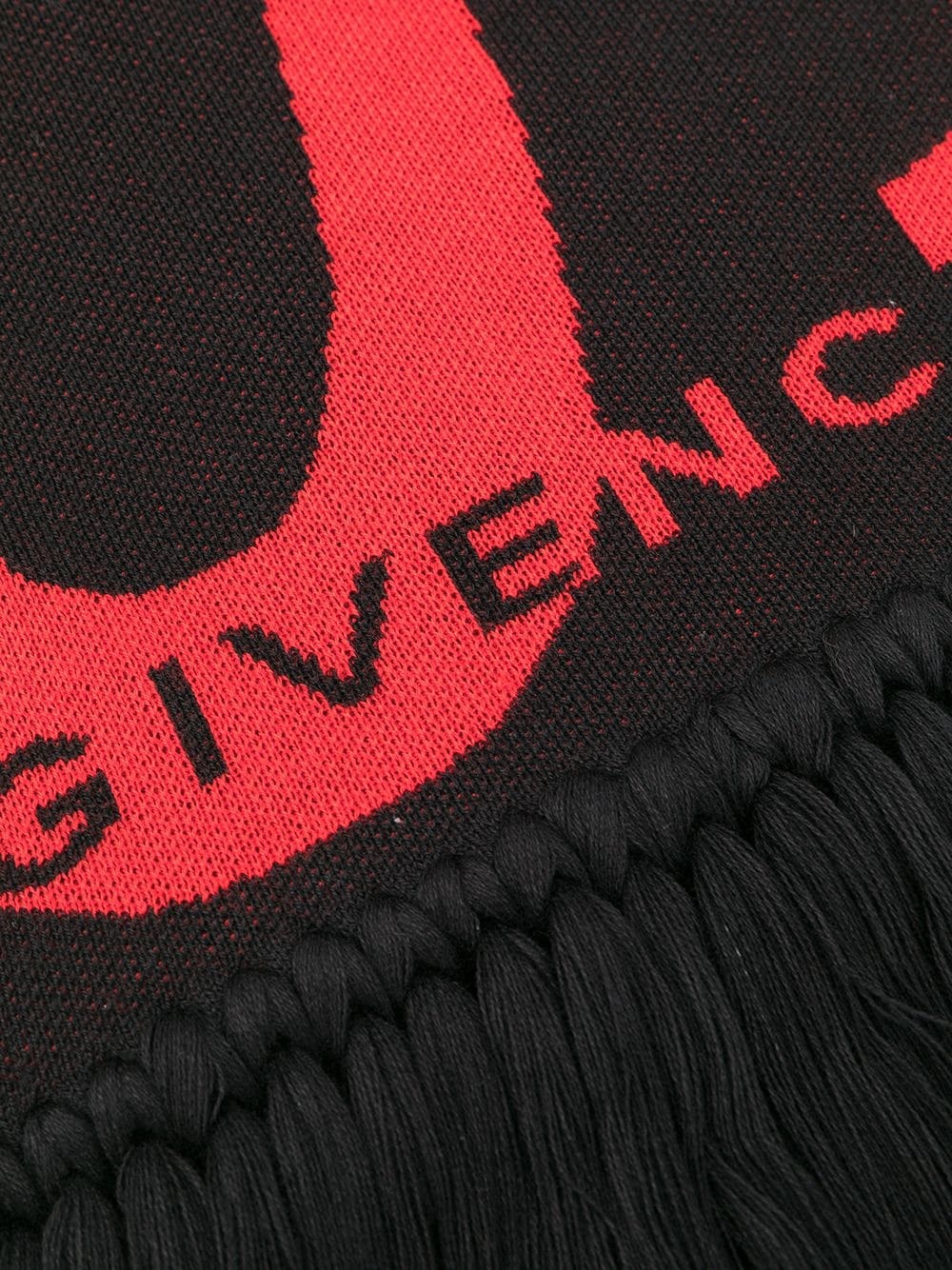 logo knit frayed scarf - 3