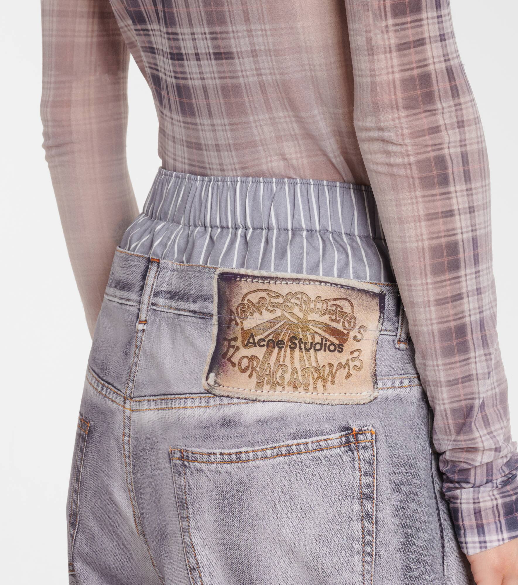 Printed cotton poplin wide-leg pants - 6