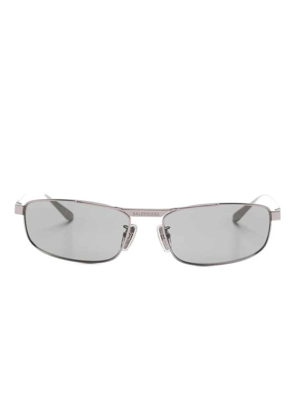 logo-engraved rectangle-frame sunglasses - 1