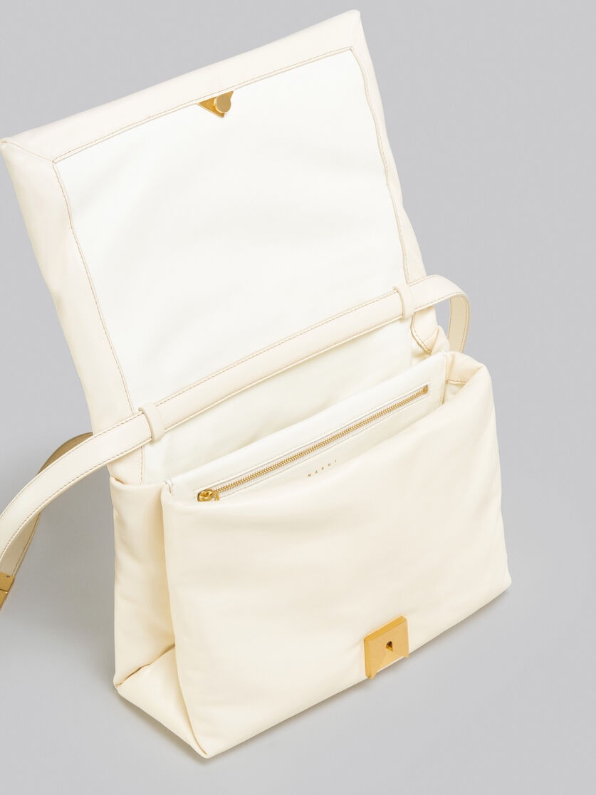 LARGE WHITE CALFSKIN PRISMA BAG - 4