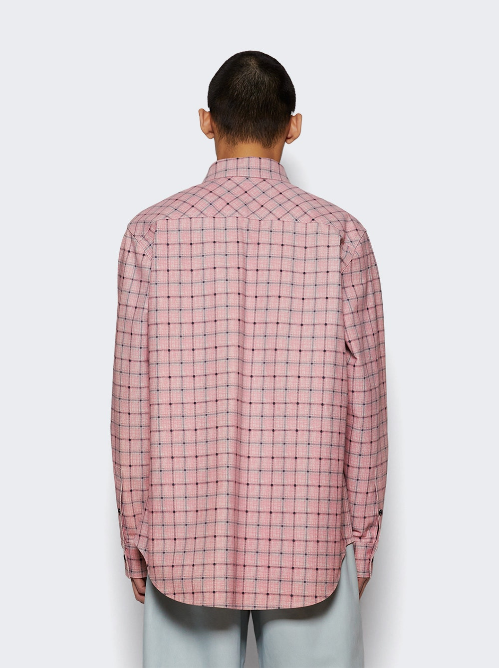 Long Sleeve Shirt Pale Pink And Grey - 4