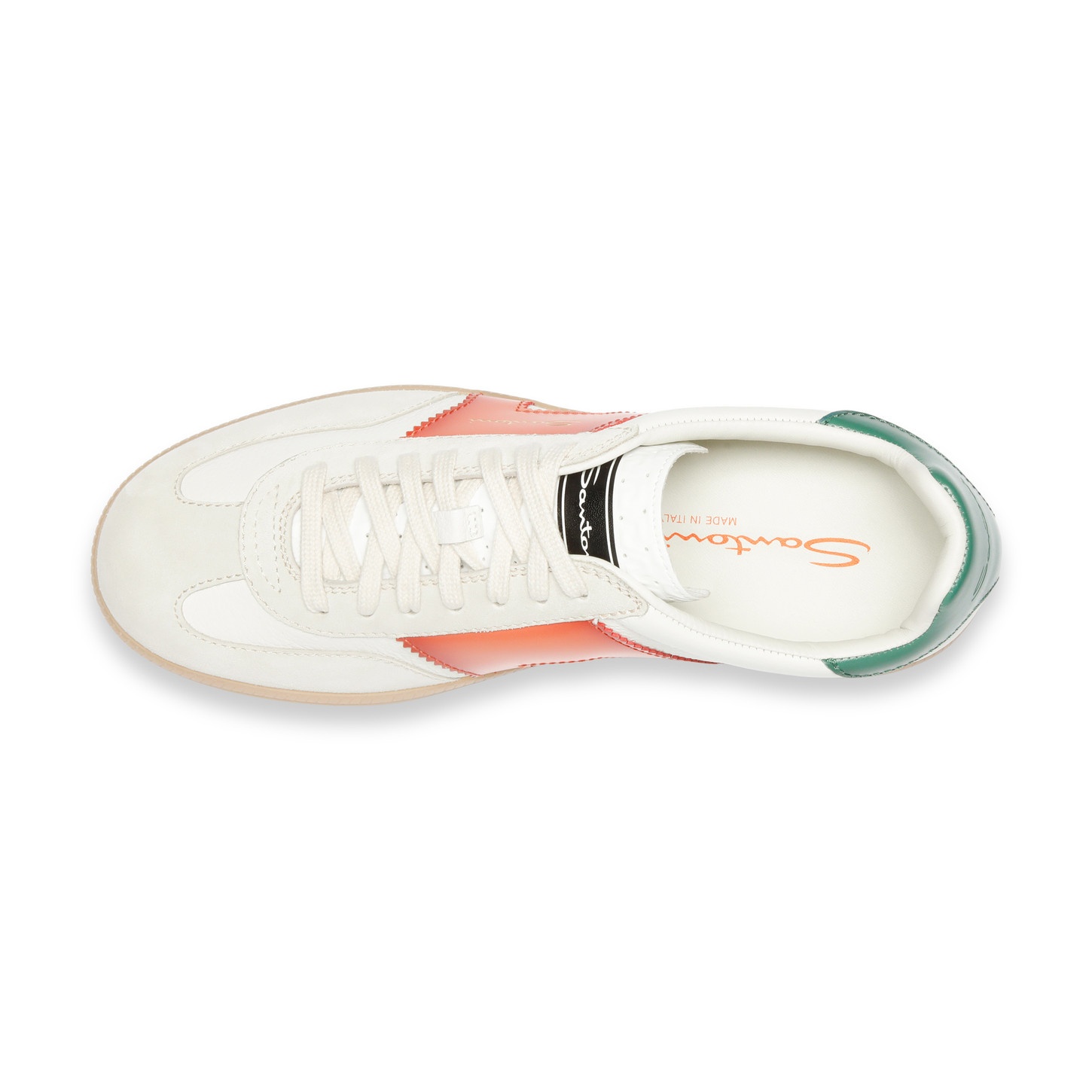 Men's white, green and orange leather and suede DBS Oly sneaker - 5