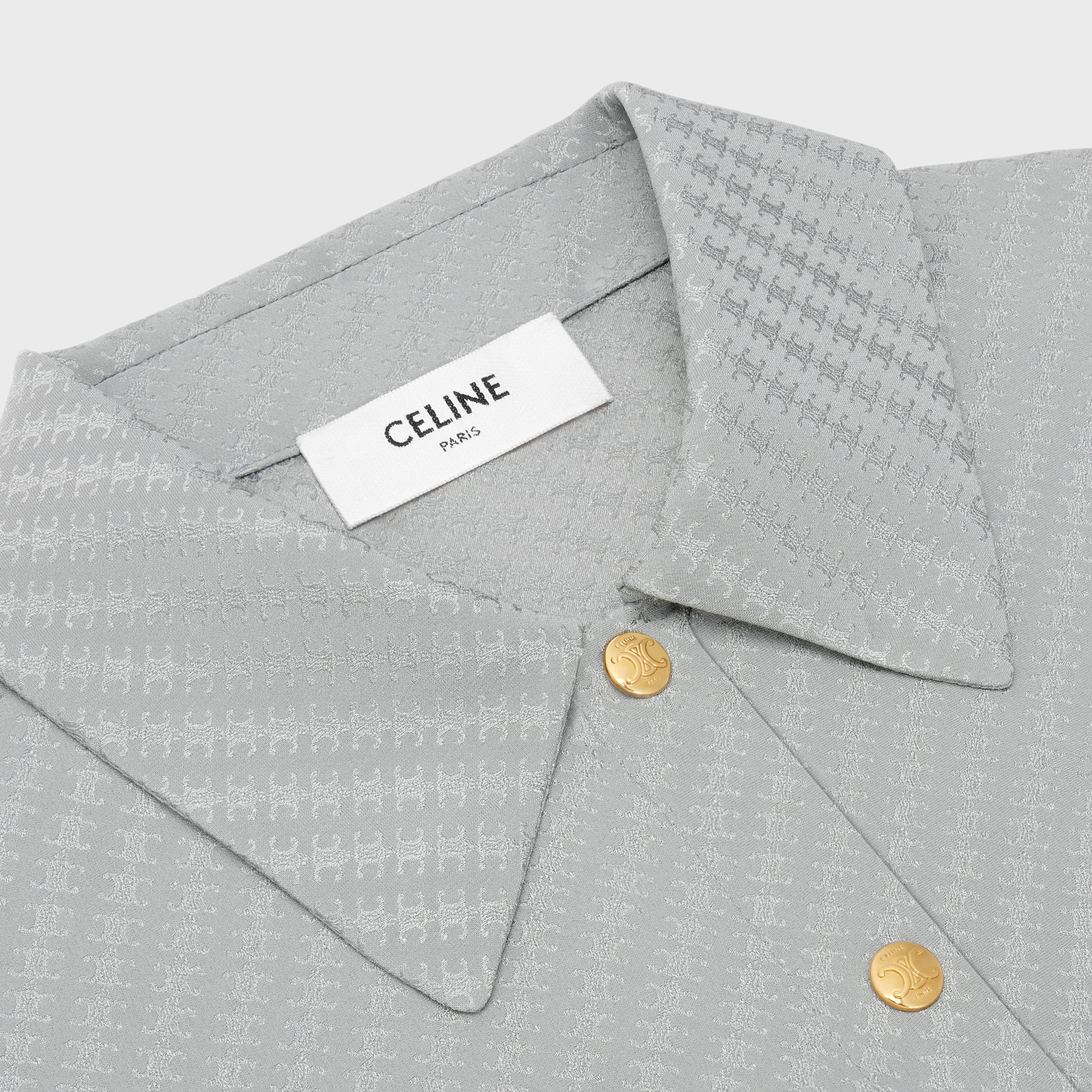 SHIRT COLLAR BLOUSE IN SHINY MATTE SILK - 3