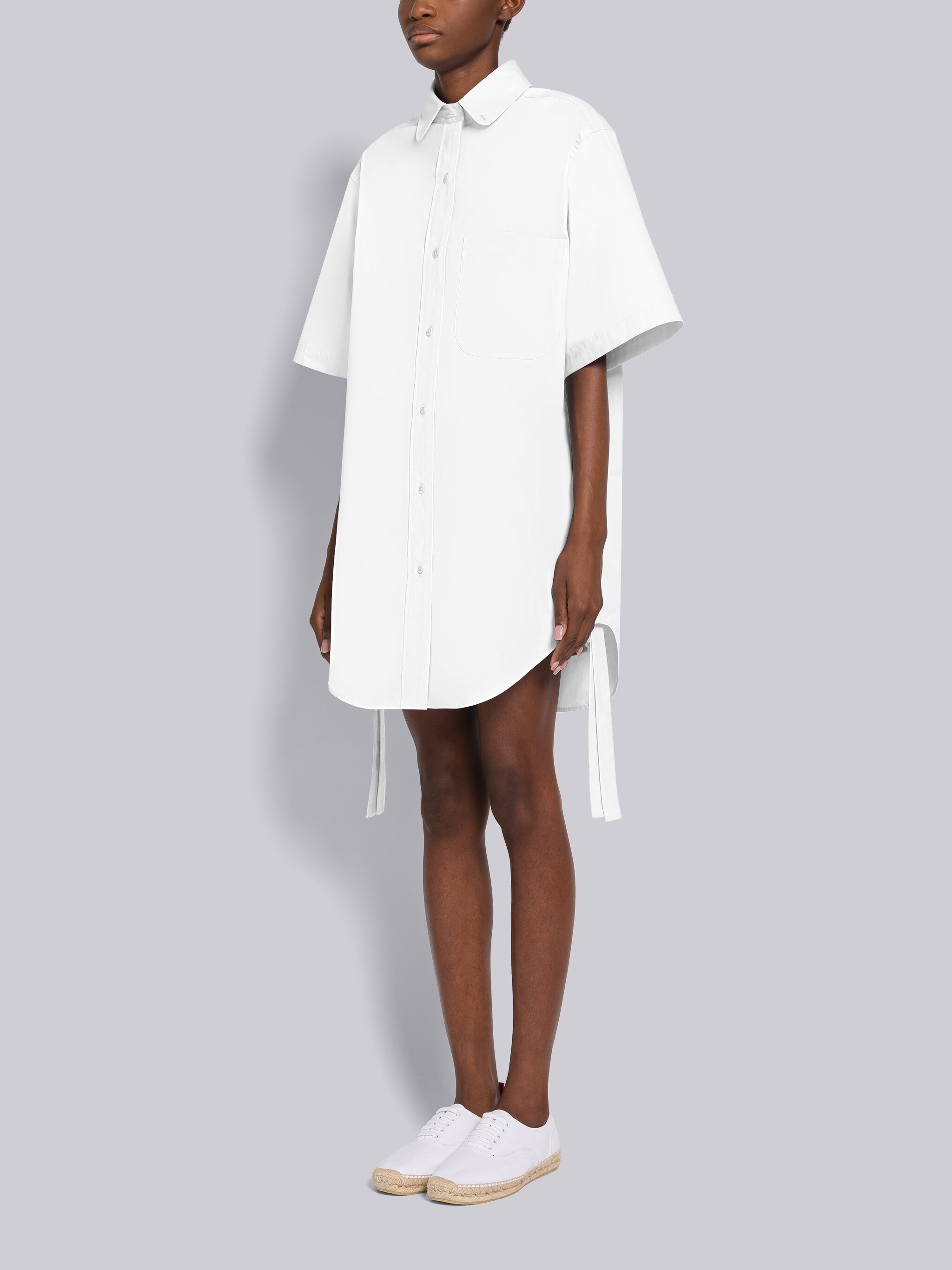 Heavy Poplin Gathered Supersized Mini Shirt Dress - 2