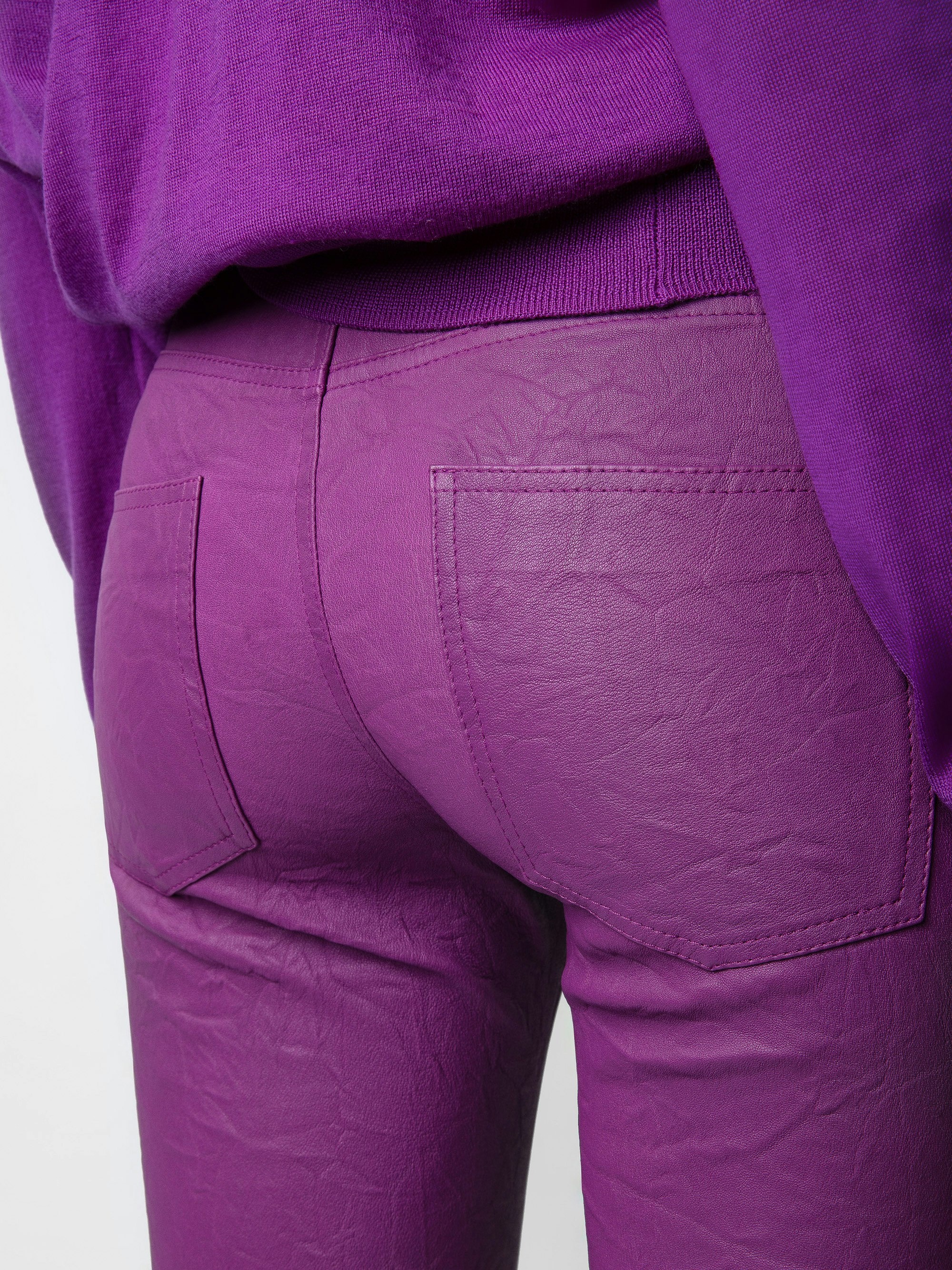 Phlame Crinkled Leather Pants - 4