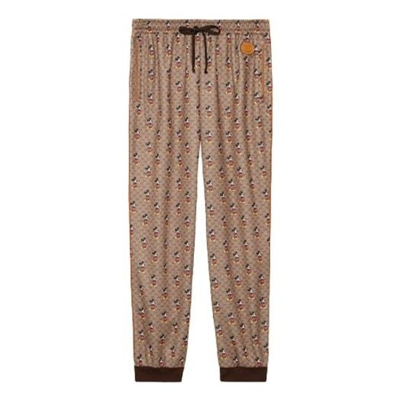 Gucci x Disney Mickey Full Printed Drawstring Jogging Pants For Men Brown 604211-XJB64-2100 - 1