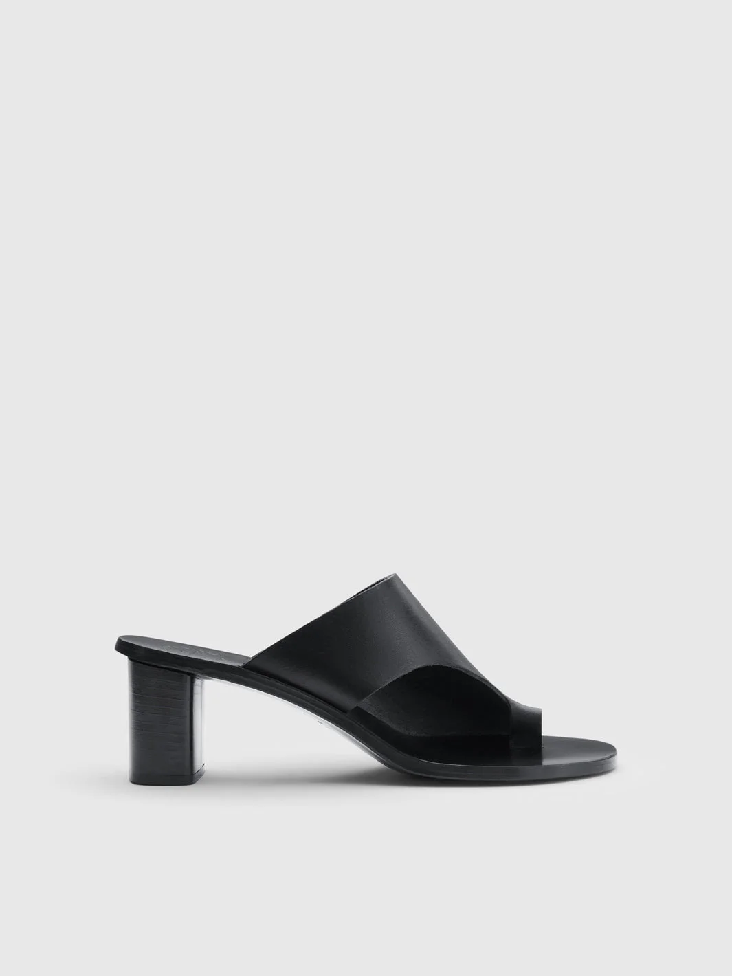 Rosate Black Leather Cutout heeled sandals - 1