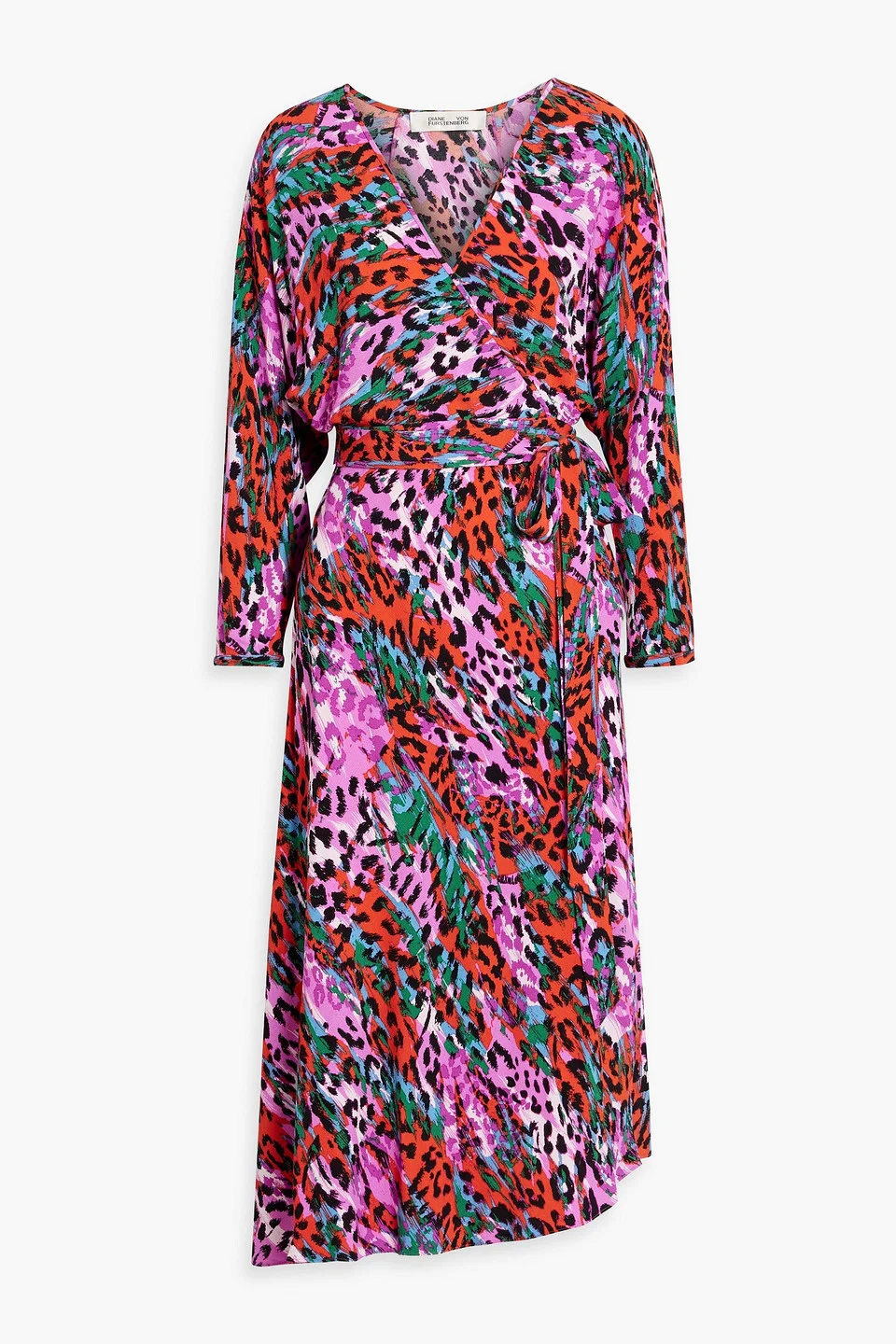 Eloise wrap-effect printed crepe midi dress - 1