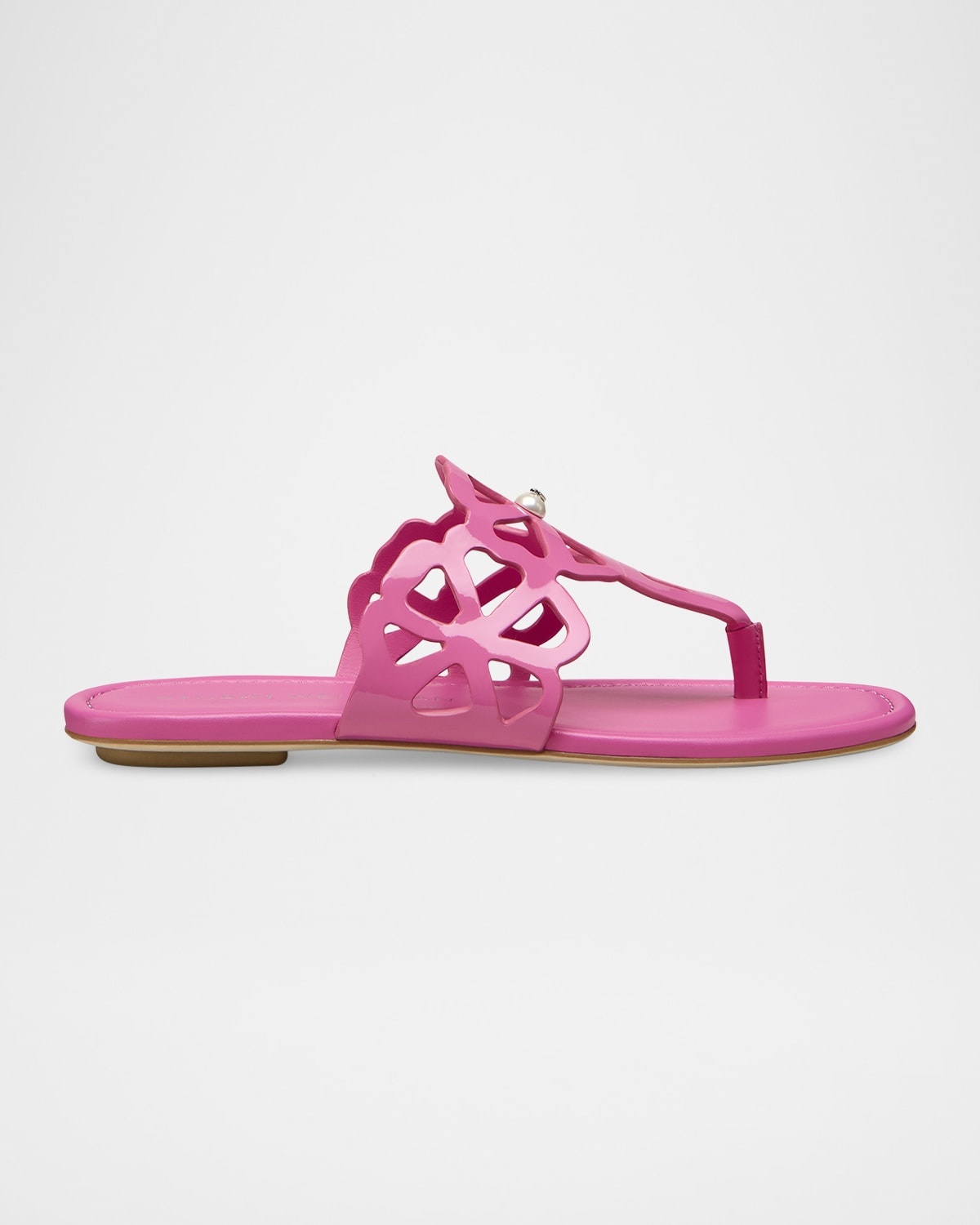 Jasmine Patent Cutout Thong Sandals - 1