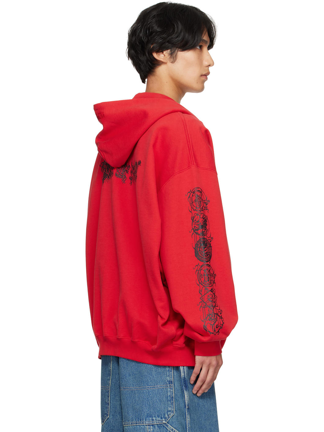 Red Cradle of Filth Double Logo Oversized Hoodie - 3