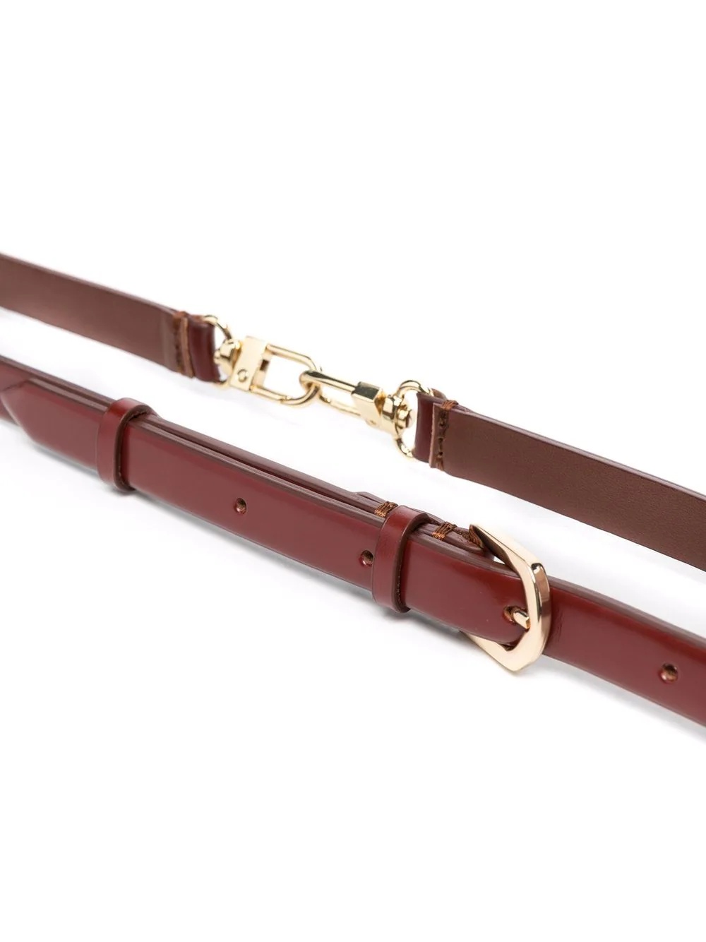 double-clasp leather belt - 2