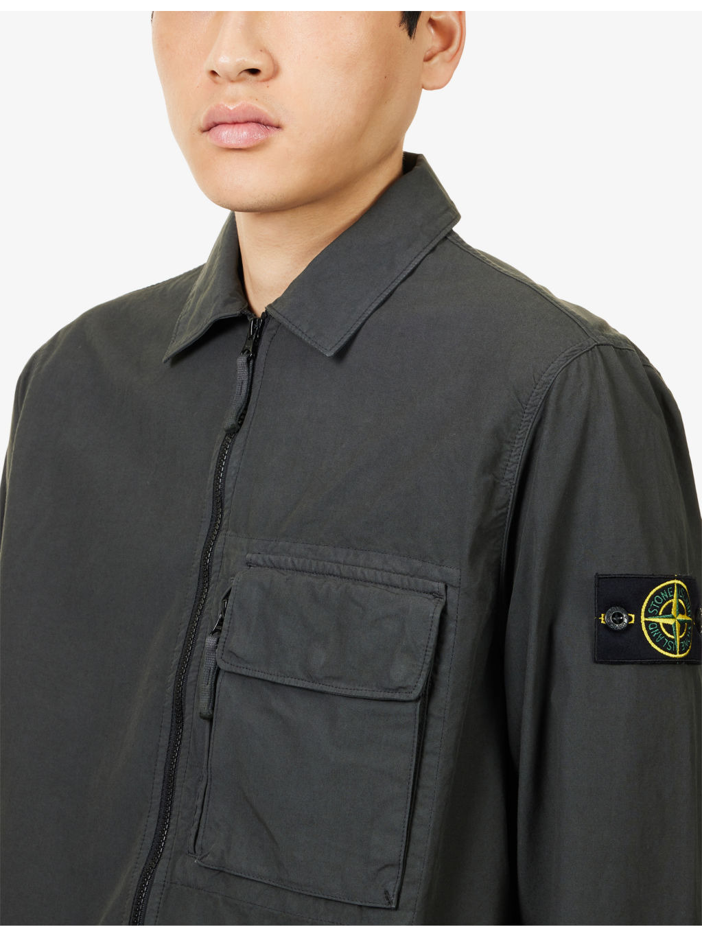 Canvas Weave Logo-Patch Cotton Jacket - 5