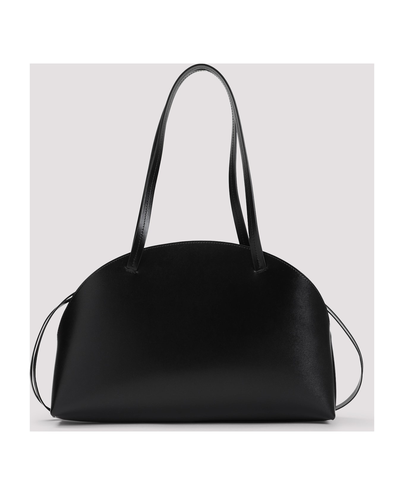 'curve' Medium Black Leather Crossbody Bag - 3