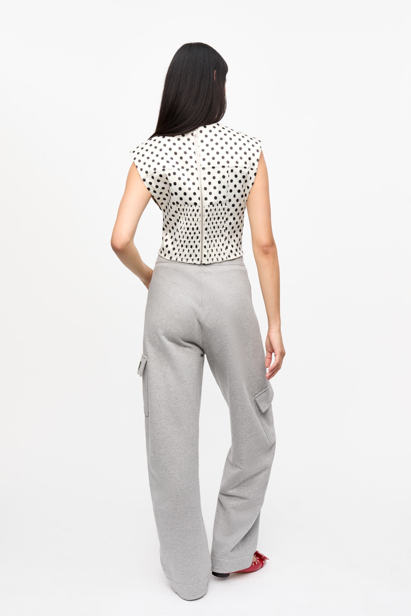 POLKA-DOT SATIN CORSET BLOUSE - 3