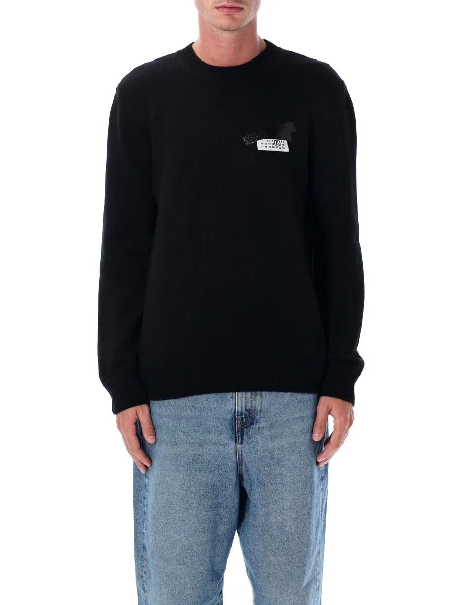 MM6 Maison Margiela Wool Taped Label Crewneck Sweater - 1